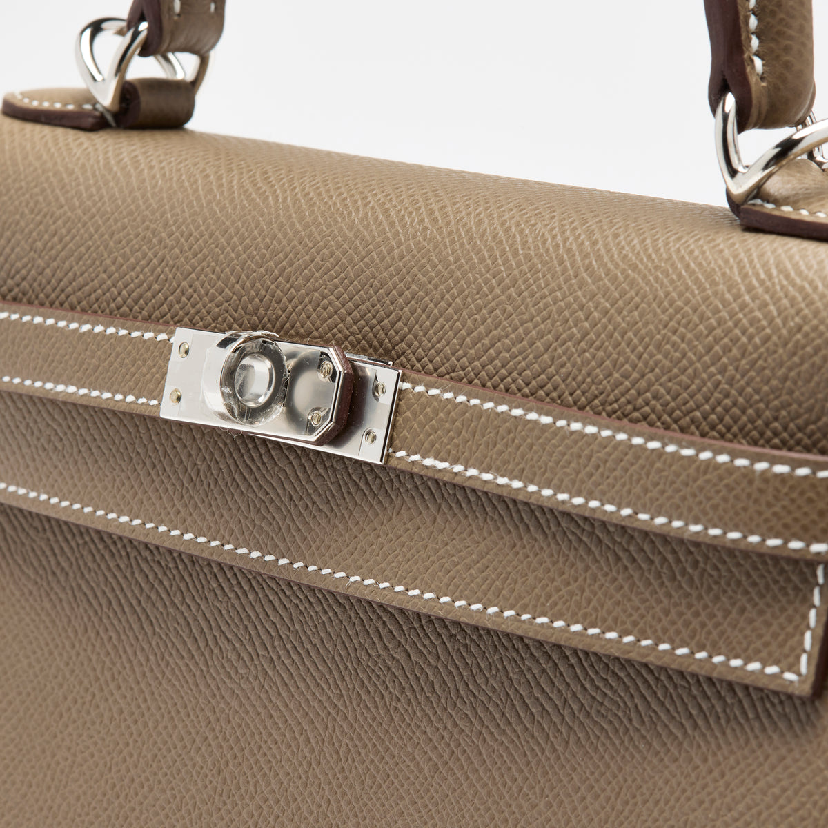 Hermès Étoupe Epsom Sellier Kelly 25, palladium hardware, 2025 – photo 13 of 17