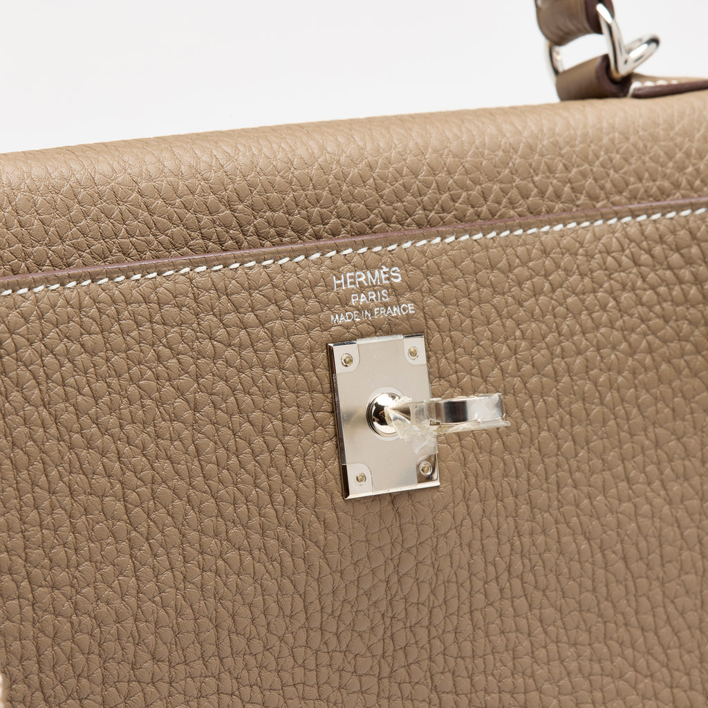 Hermès Étoupe Togo Kelly 25, palladium hardware, 2023 – photo 12 of 17