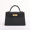 Hermès Black Veau Madame Lizard Touch Mini Kelly II 20 (GHW | 2024)