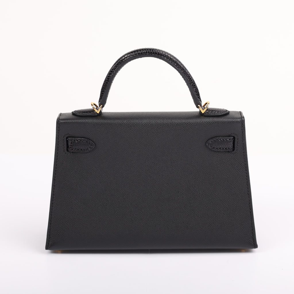 Hermès Black Veau Madame Lizard Touch Mini Kelly II 20 (GHW | 2024)