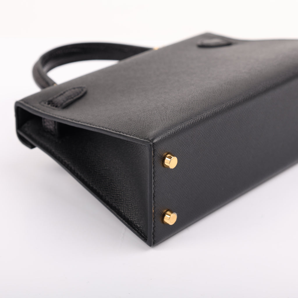 Hermès Black Veau Madame Lizard Touch Mini Kelly II 20 (GHW | 2024)