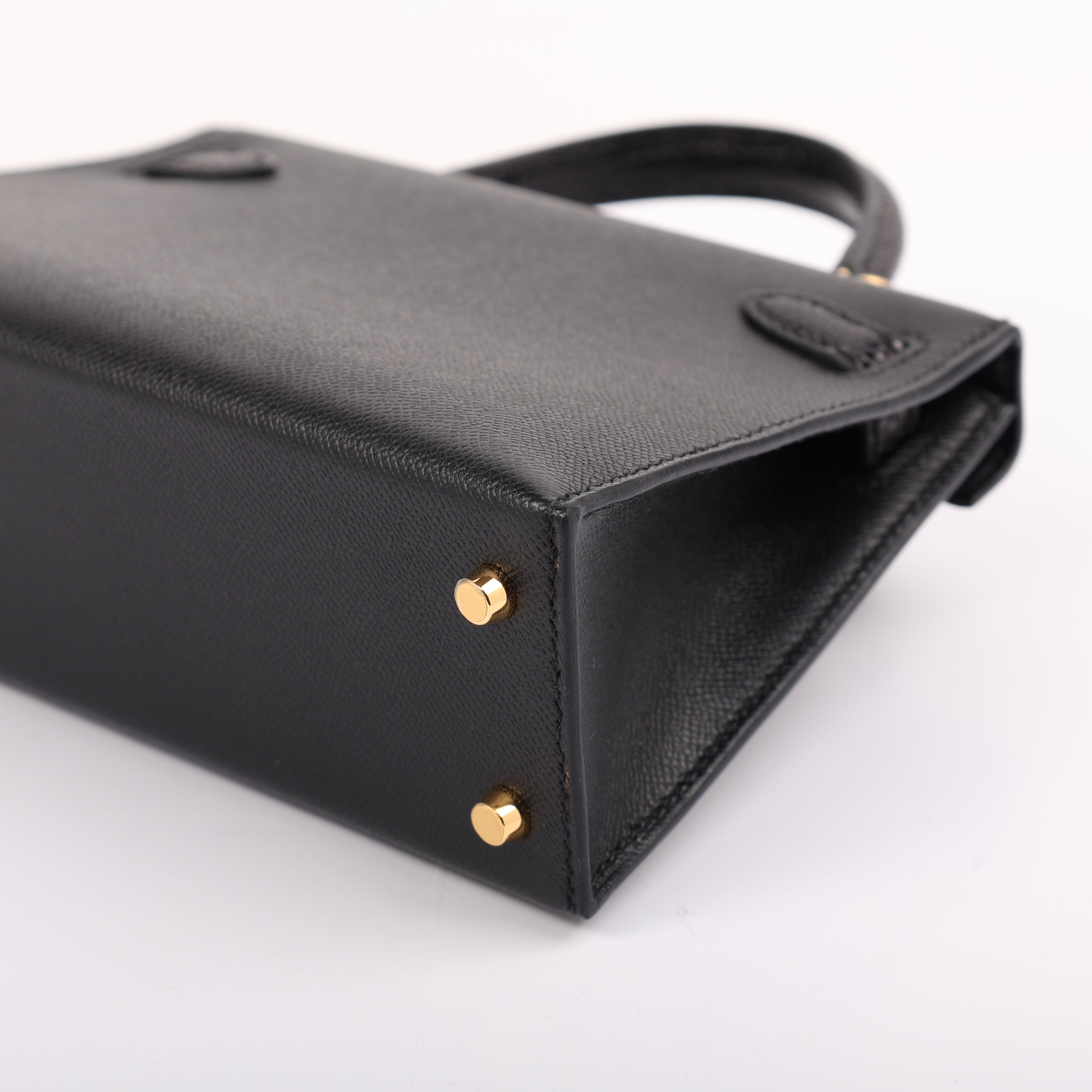 Hermès Black Veau Madame Lizard Touch Mini Kelly II 20 (GHW | 2024)