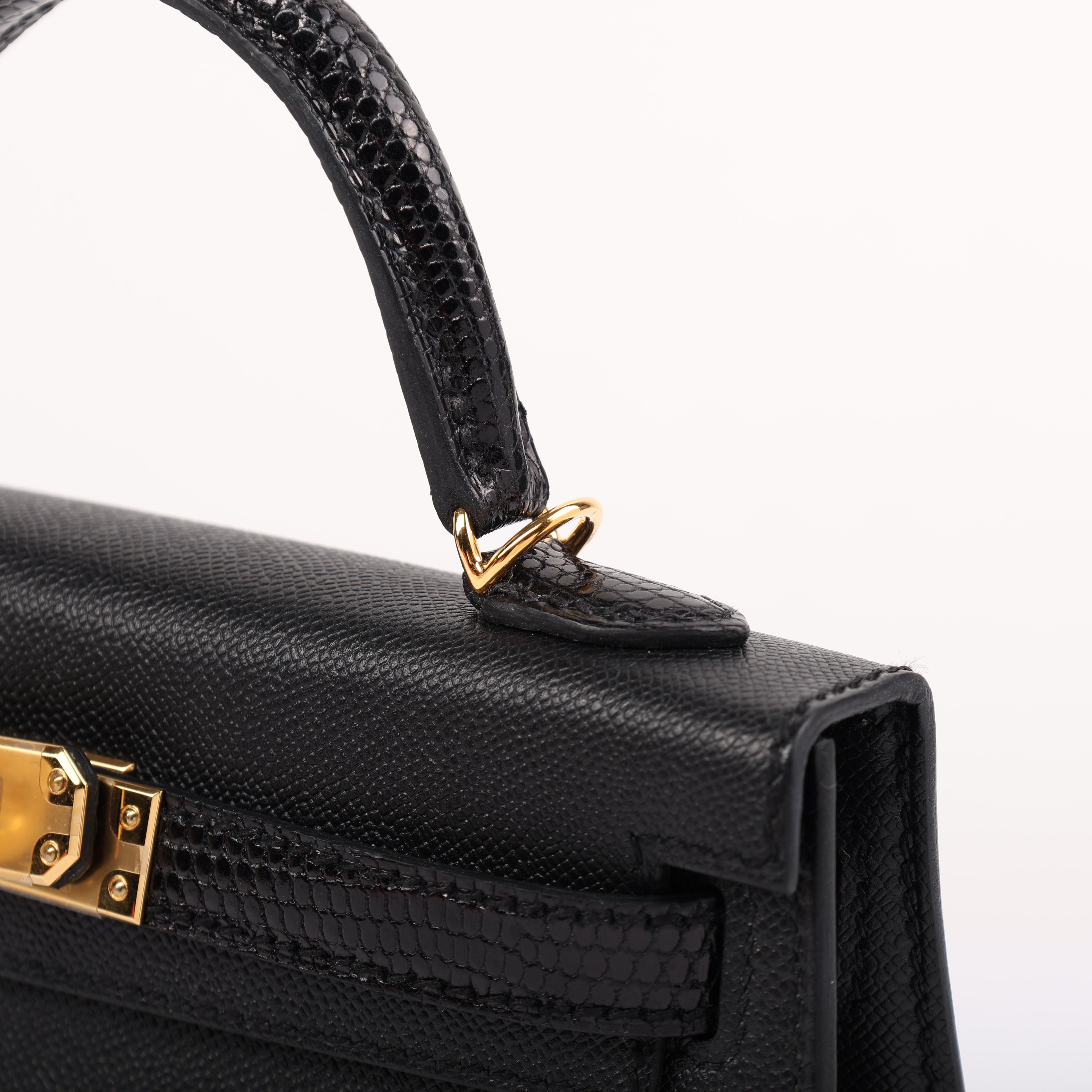 Hermès Black Veau Madame Lizard Touch Mini Kelly II 20 (GHW | 2024)