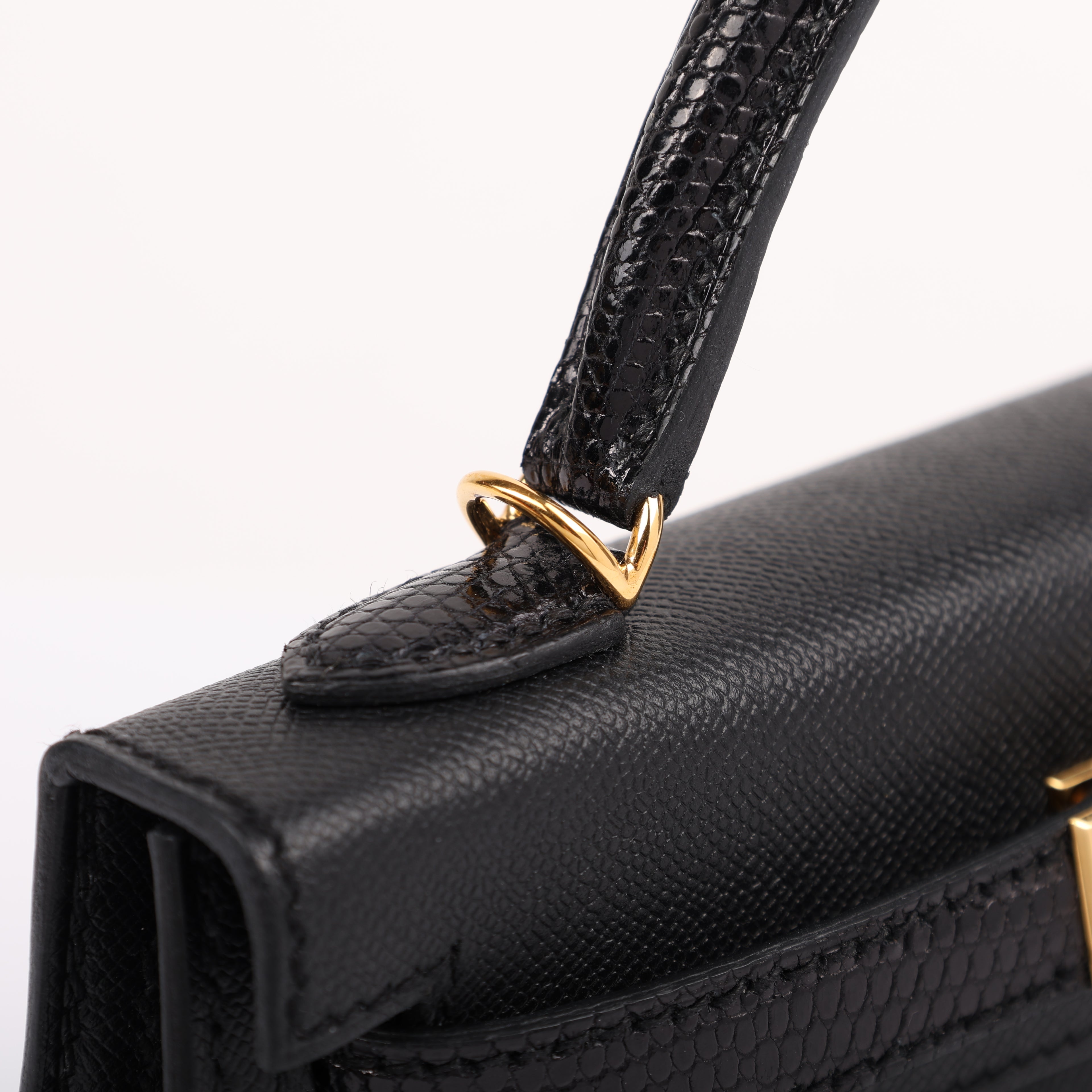 Hermès Black Veau Madame Lizard Touch Mini Kelly II 20 (GHW | 2024)