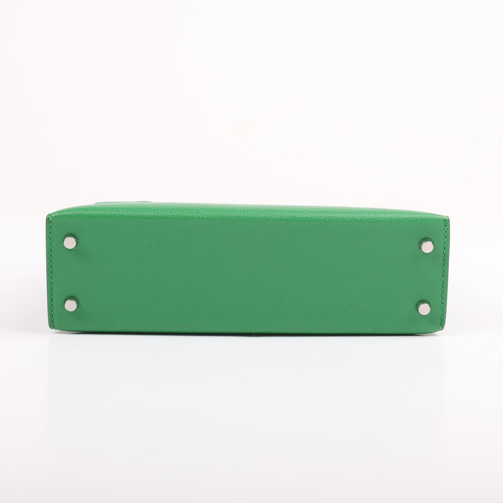 Hermès Vert Bambou Chèvre Mini Kelly II 20 (PHW | 2024)