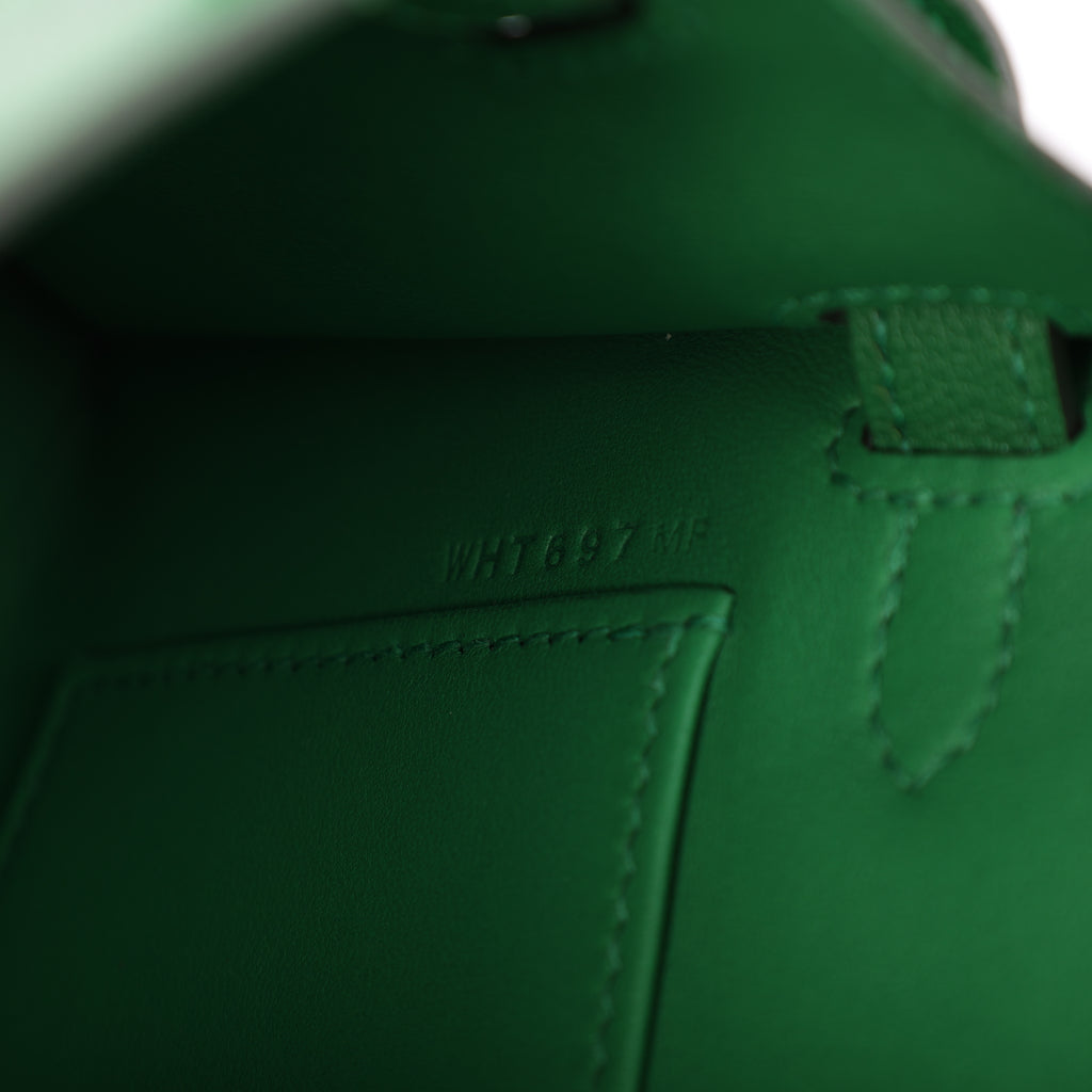 Hermès Vert Bambou Chèvre Mini Kelly II 20 (PHW | 2024)