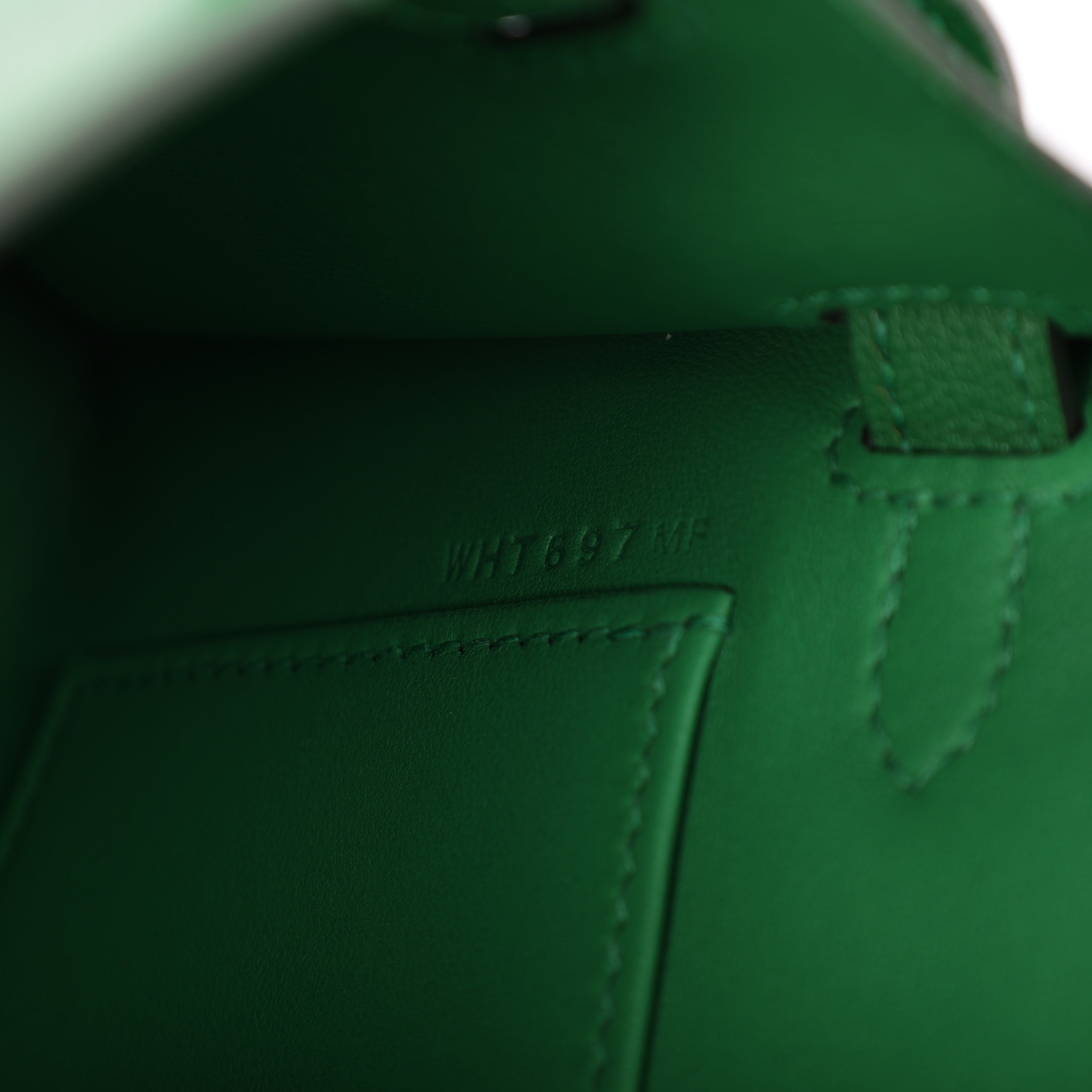 Hermès Vert Bambou Chèvre Mini Kelly II 20 (PHW | 2024)