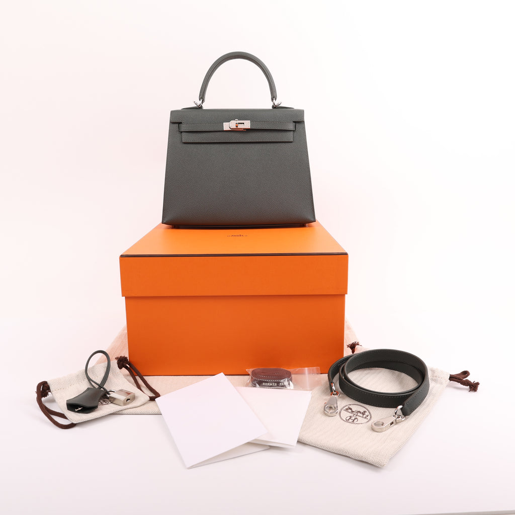 Hermès Vert Mangrove Epsom Sellier Kelly 25 (PHW | 2025)
