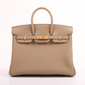 Hermès Beige Marfa Togo Retourne Birkin 25 (GHW | 2024)