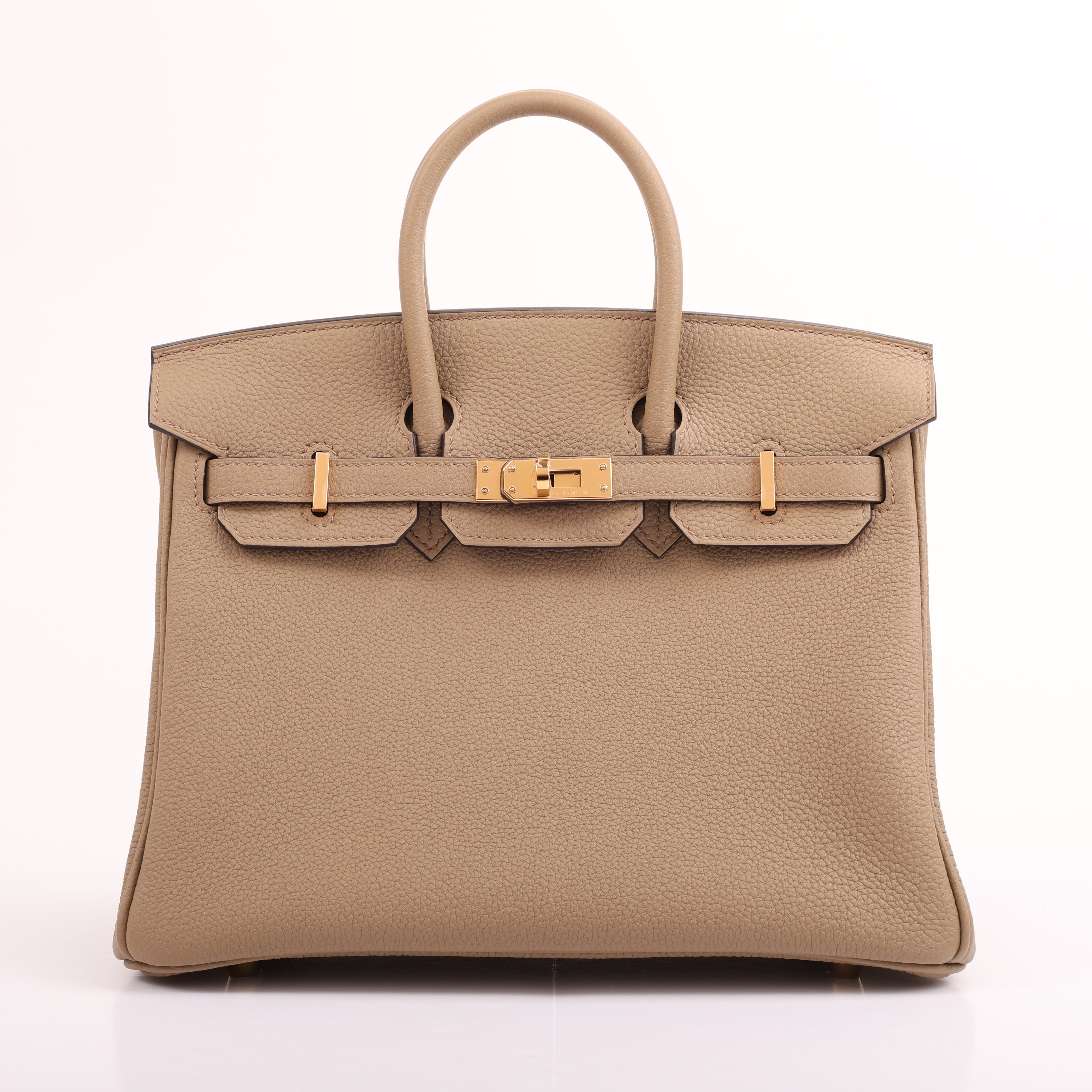 Hermès Beige Marfa Togo Retourne Birkin 25 (GHW | 2024)