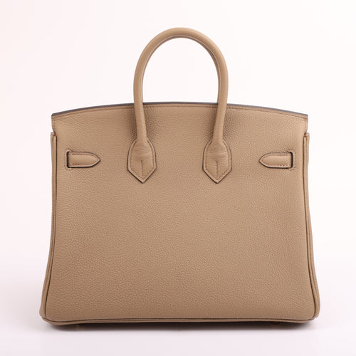 Hermès Beige Marfa Togo Retourne Birkin 25 (GHW | 2024)