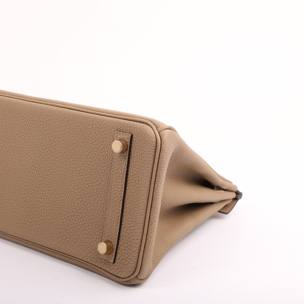 Hermès Beige Marfa Togo Retourne Birkin 25 (GHW | 2024)