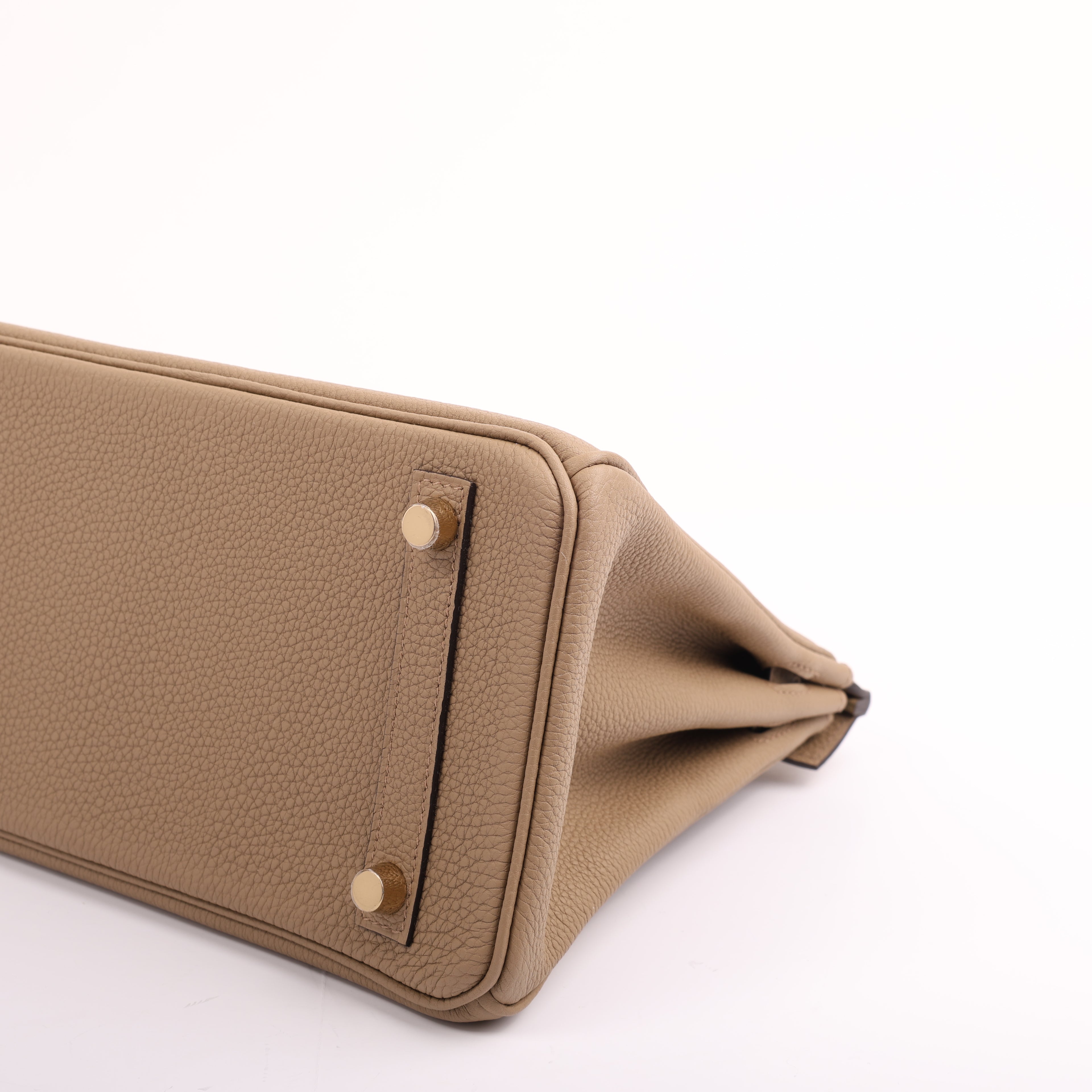 Hermès Beige Marfa Togo Retourne Birkin 25 (GHW | 2024)