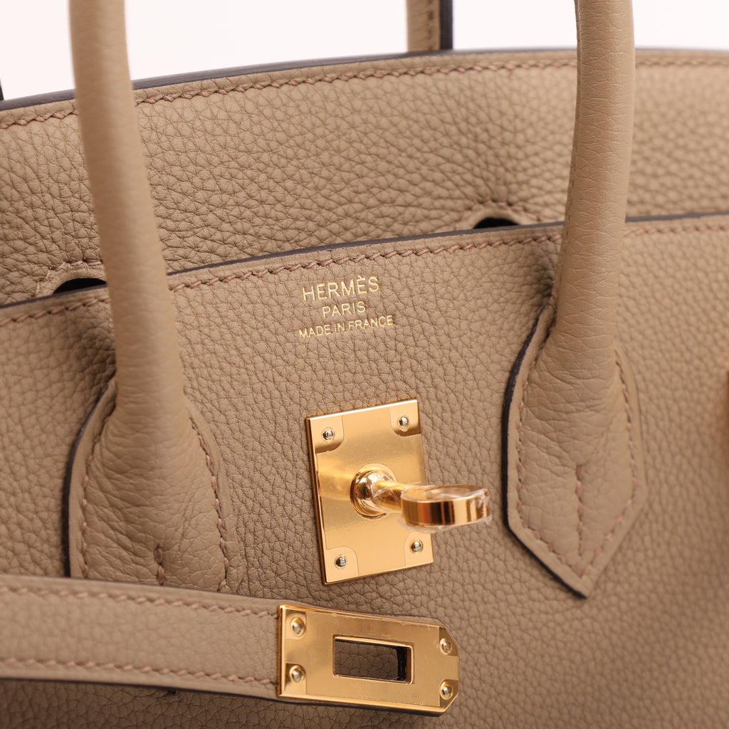 Hermès Beige Marfa Togo Retourne Birkin 25 (GHW | 2024)