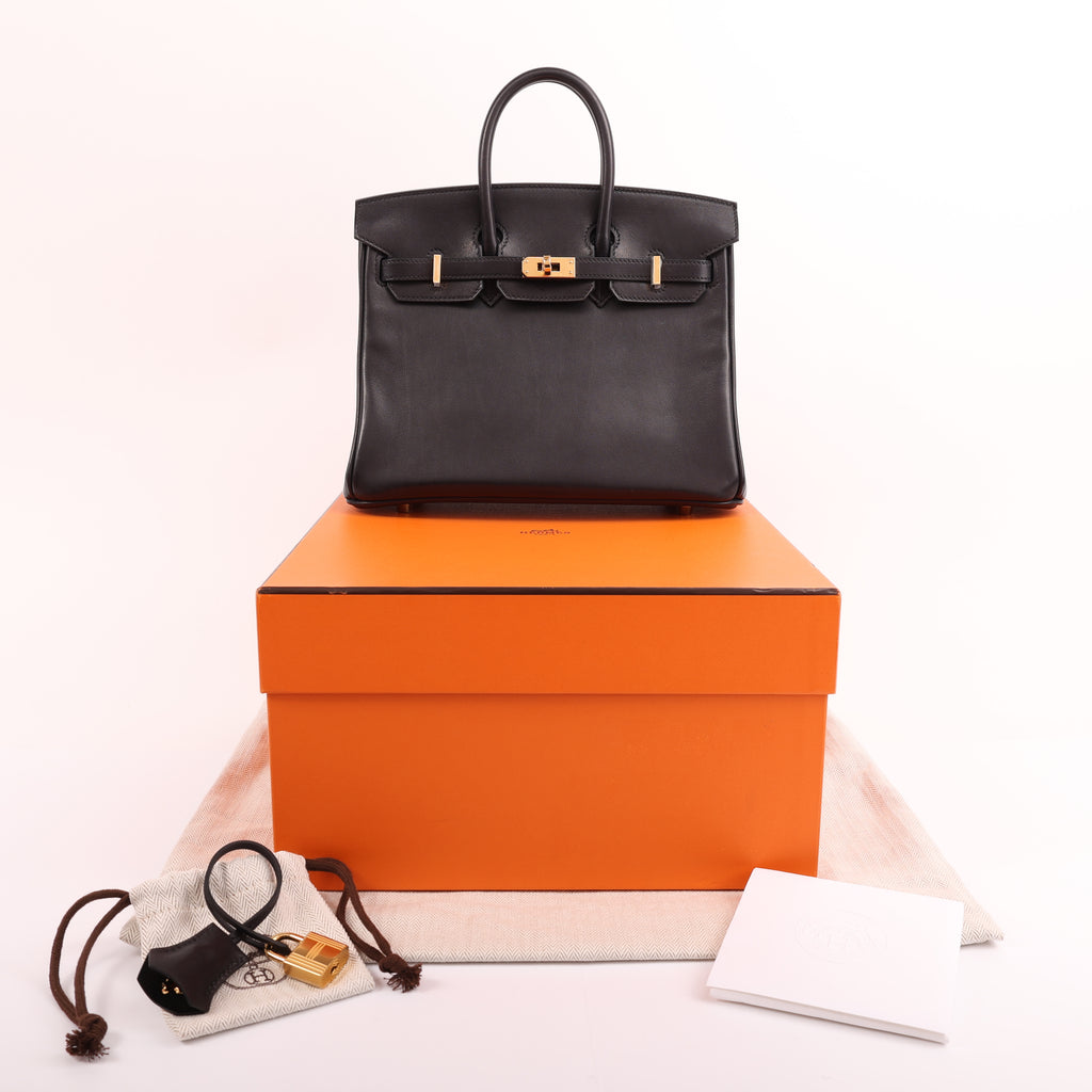 Hermès Black Veau Volupto Retourne Birkin 25 (GHW | 2025)