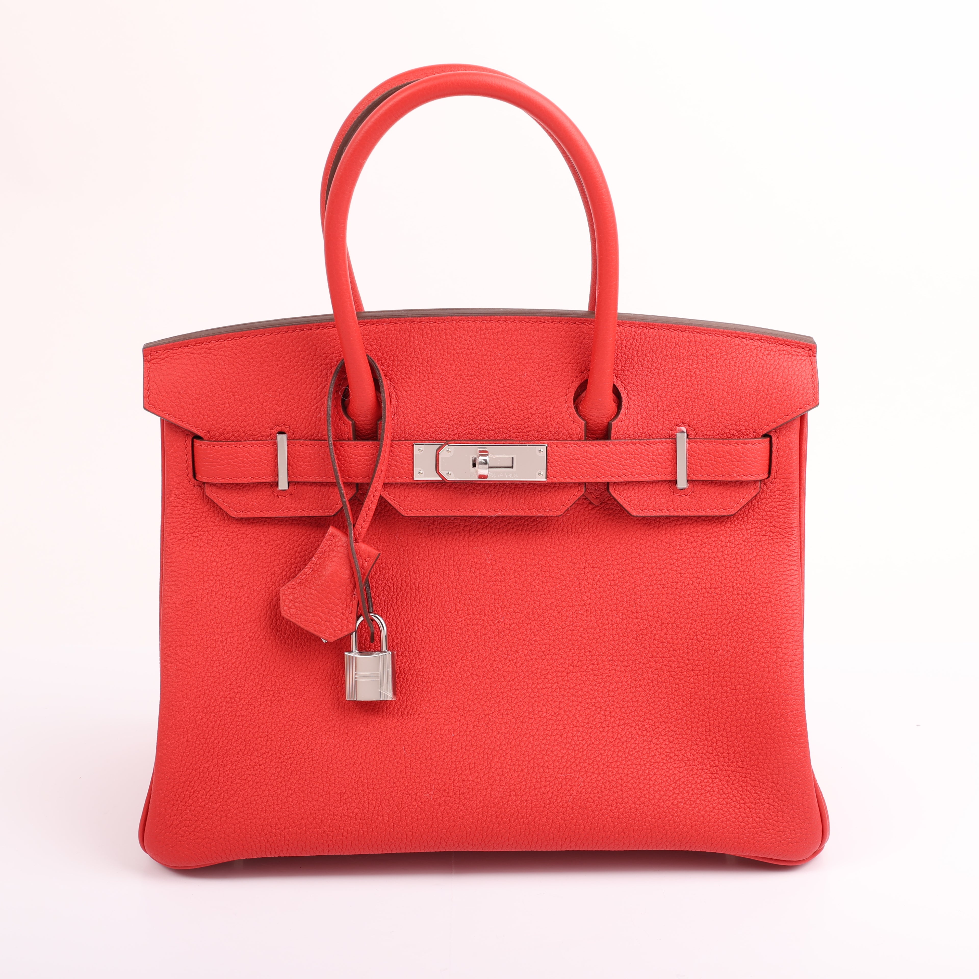 Hermès Rouge Radieux Togo Retourne Birkin 30 (PHW | 2020)