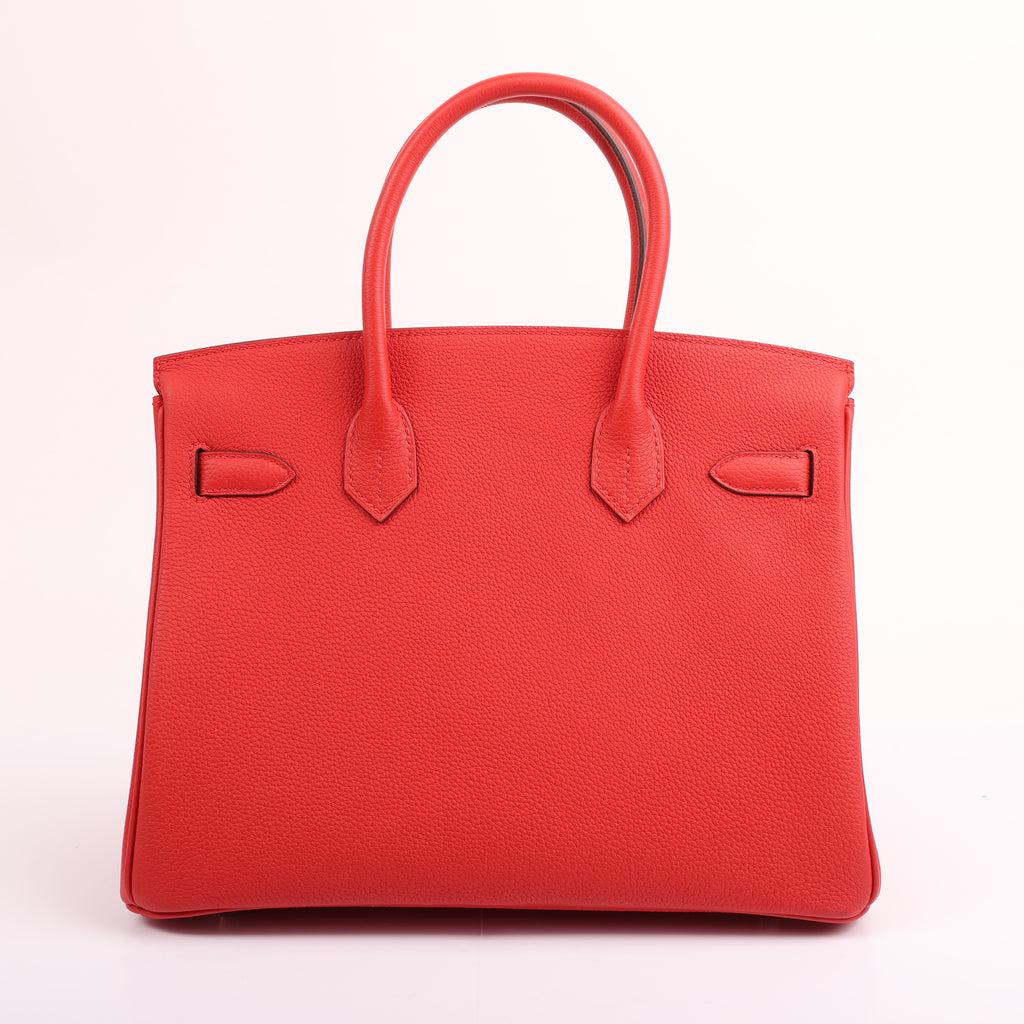 Hermès Rouge Radieux Togo Retourne Birkin 30 (PHW | 2020)