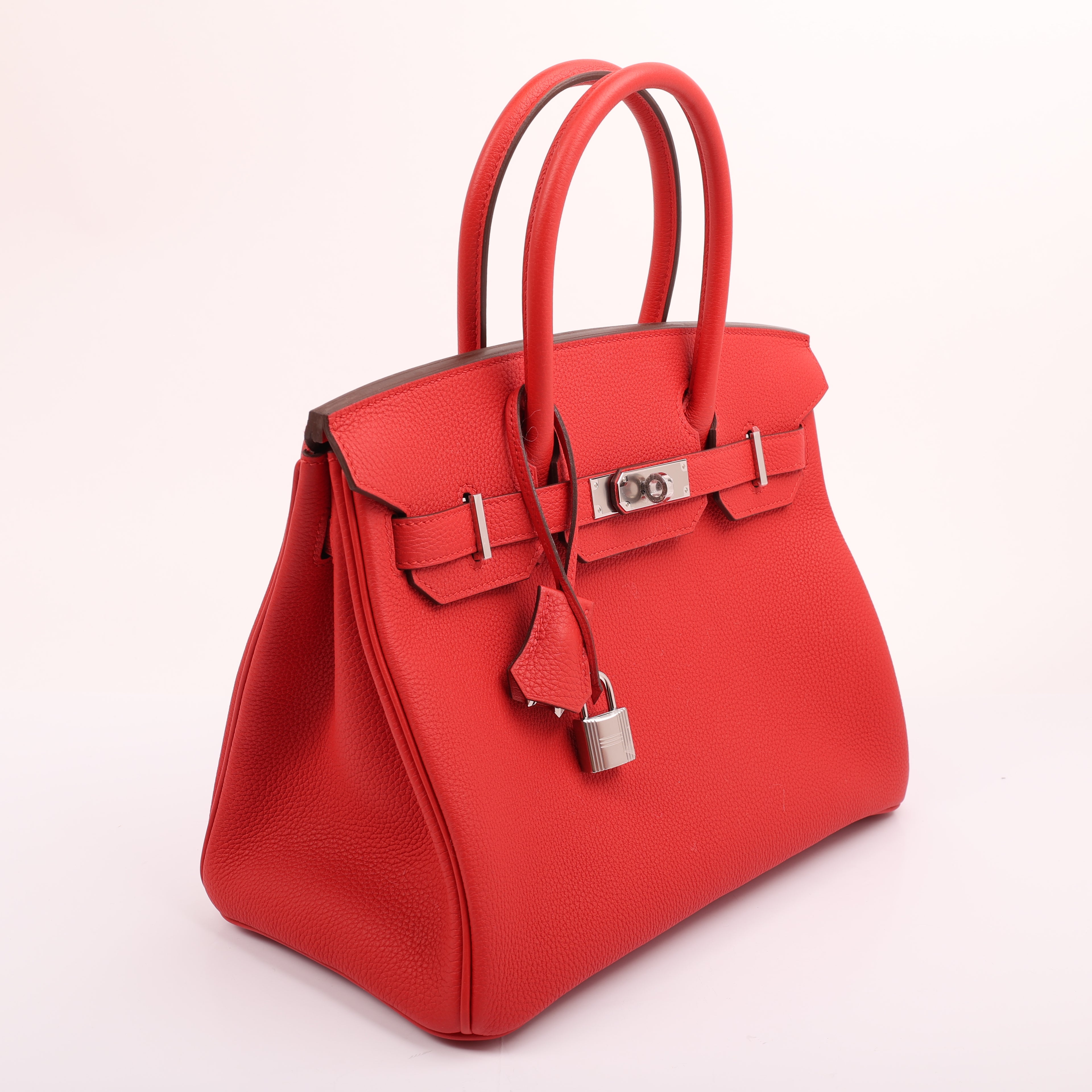 Hermès Rouge Radieux Togo Retourne Birkin 30 (PHW | 2020)