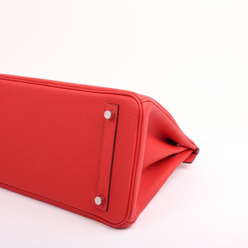 Hermès Rouge Radieux Togo Retourne Birkin 30 (PHW | 2020)
