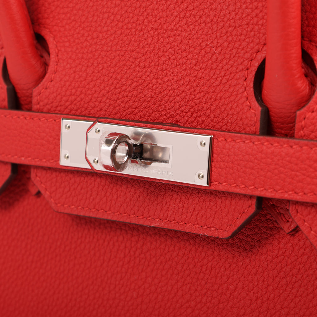 Hermès Rouge Radieux Togo Retourne Birkin 30 (PHW | 2020)