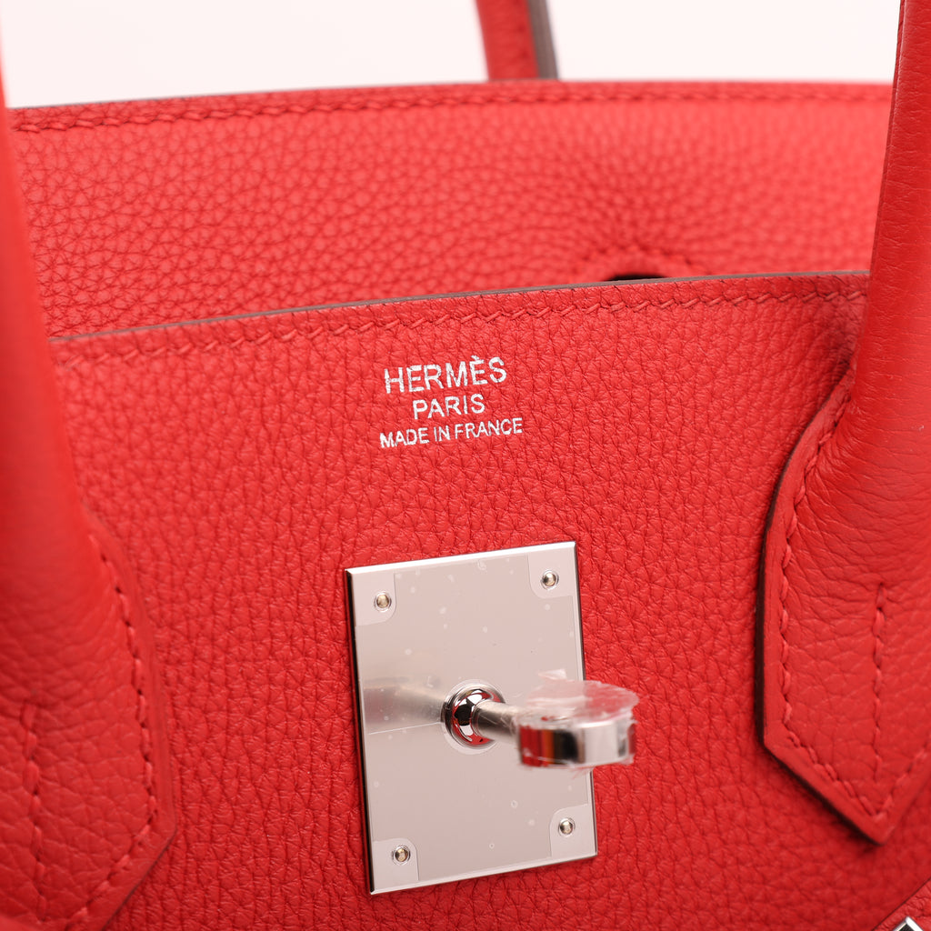 Hermès Rouge Radieux Togo Retourne Birkin 30 (PHW | 2020)