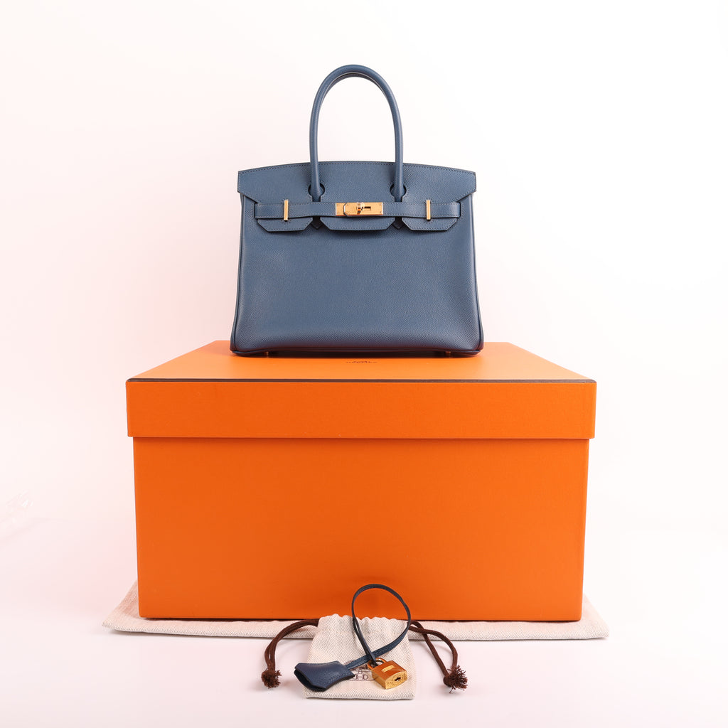 Hermès Deep Bleu Epsom Retourne Birkin 30 (GHW | 2020)