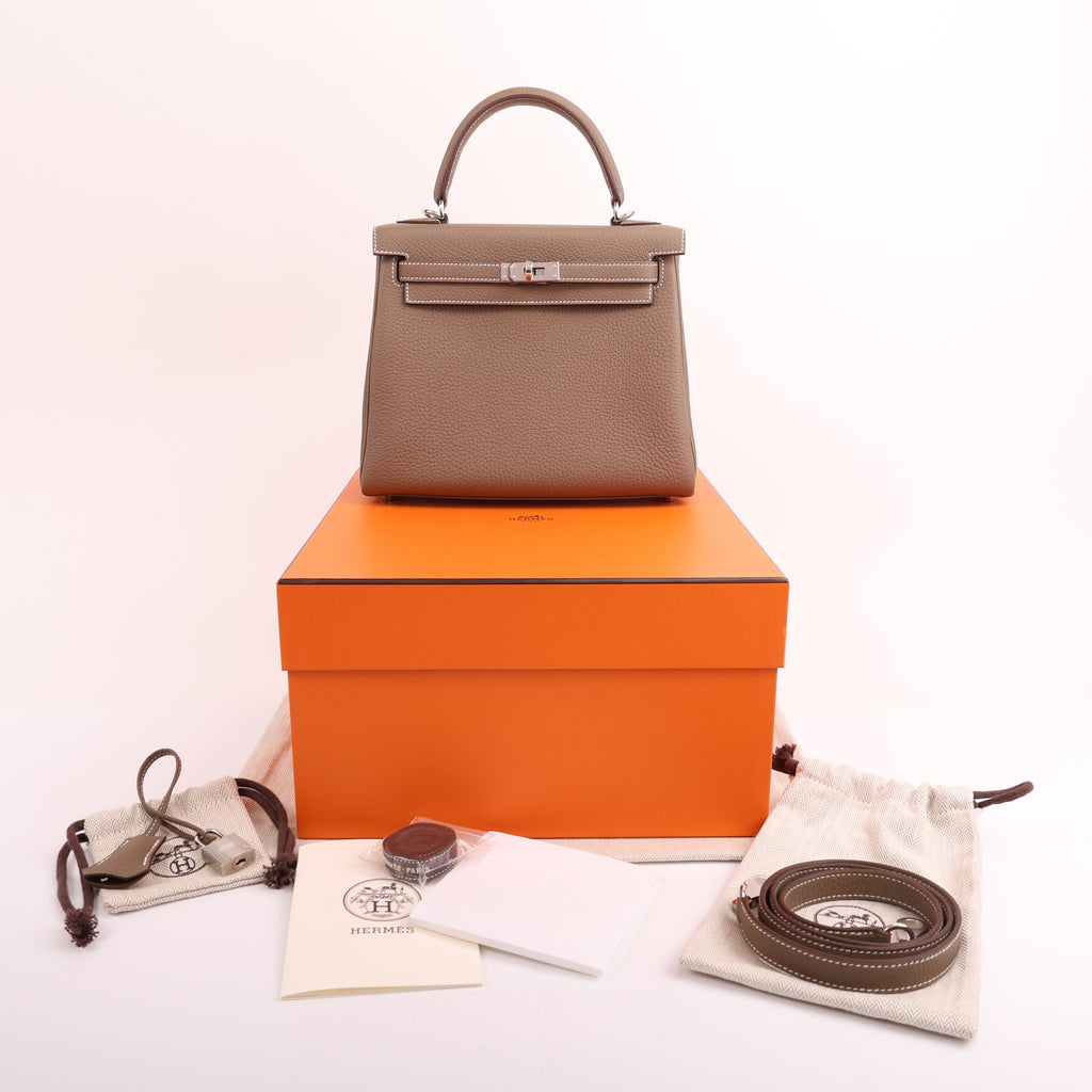 Hermès Etoupe Togo Retourne Kelly 25 (PHW | 2025)