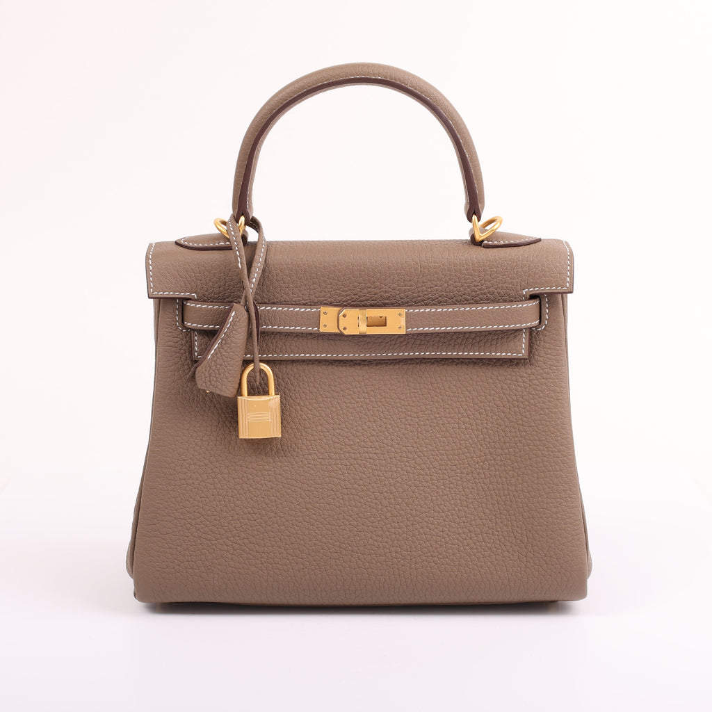 Hermes Etoupe Togo Retourne Kelly 25 (BGHW | 2025)