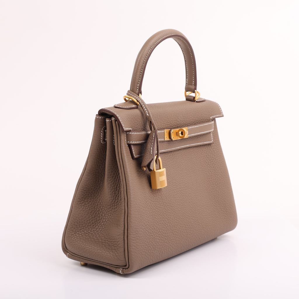 Hermes Etoupe Togo Retourne Kelly 25 (BGHW | 2025)