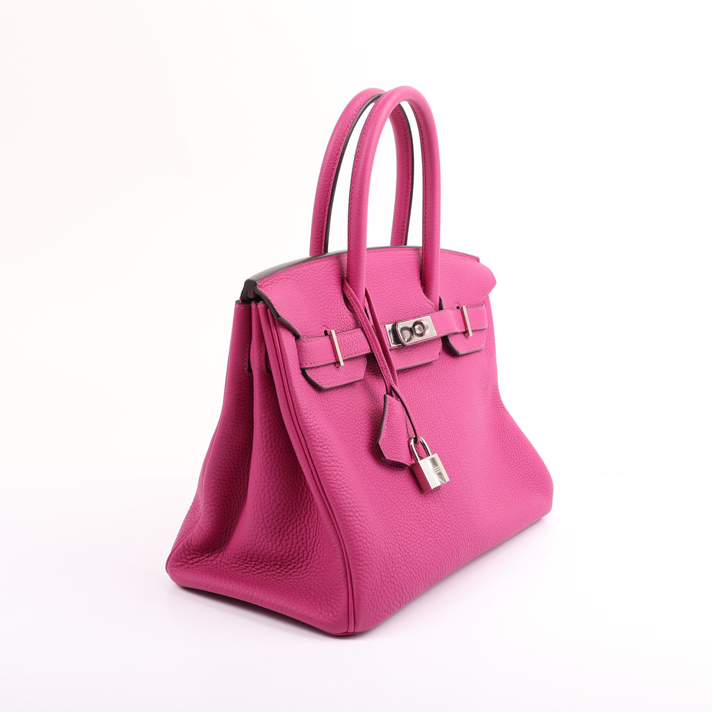Hermès Rose Pourpre Togo Retourne Birkin 30 (PHW | 2017)