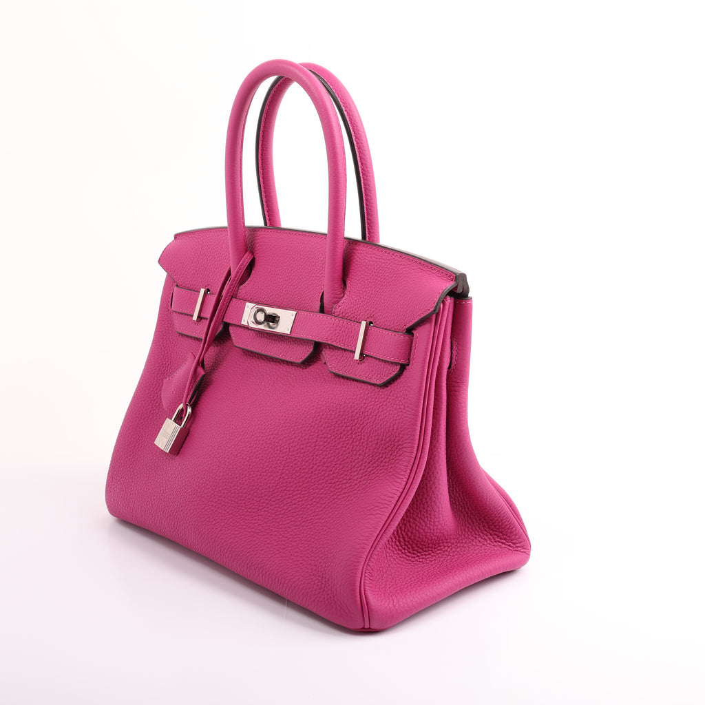 Hermès Rose Pourpre Togo Retourne Birkin 30 (PHW | 2017)