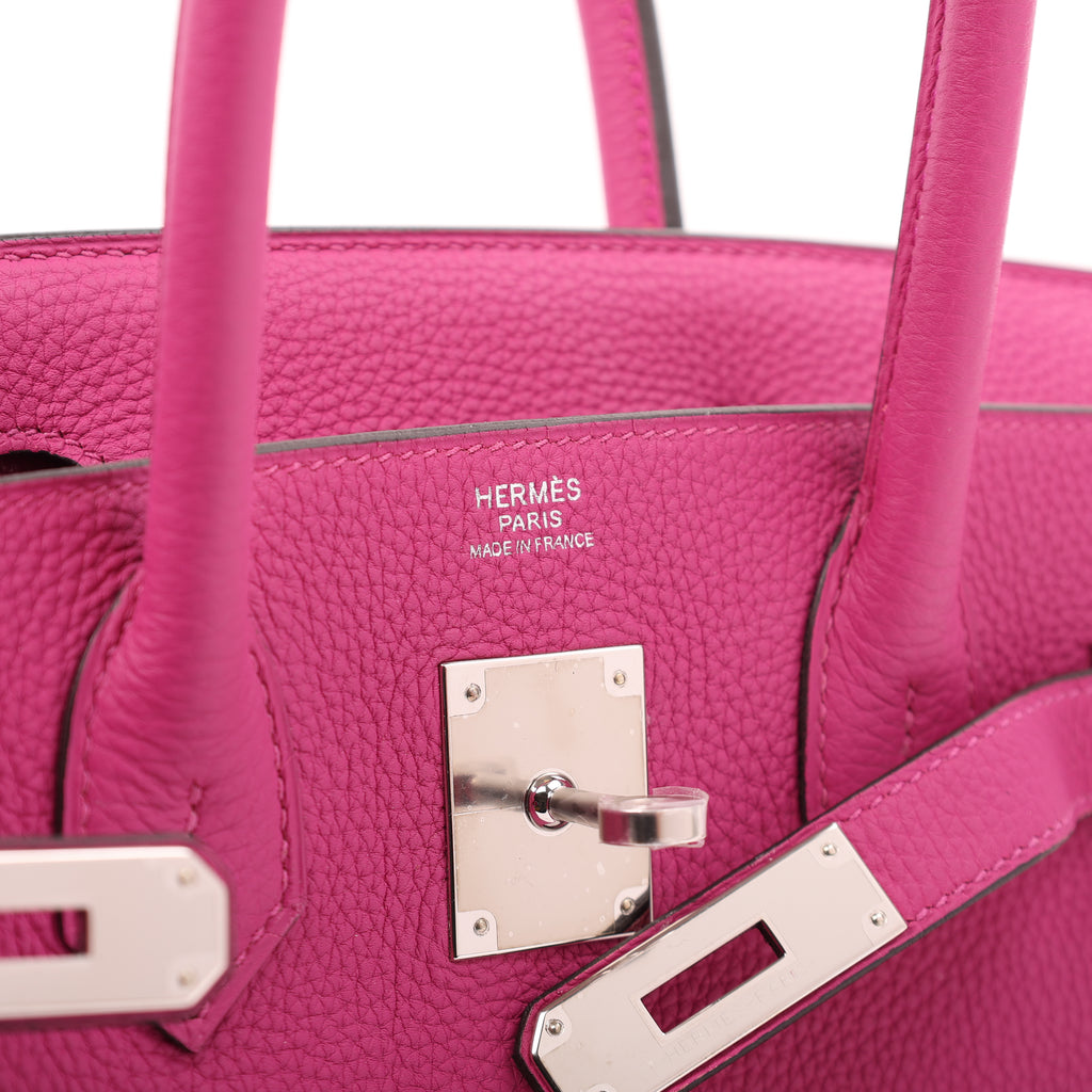 Hermès Rose Pourpre Togo Retourne Birkin 30 (PHW | 2017)