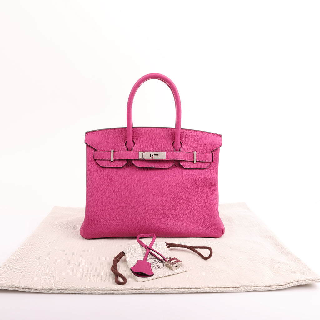 Hermès Rose Pourpre Togo Retourne Birkin 30 (PHW | 2017)