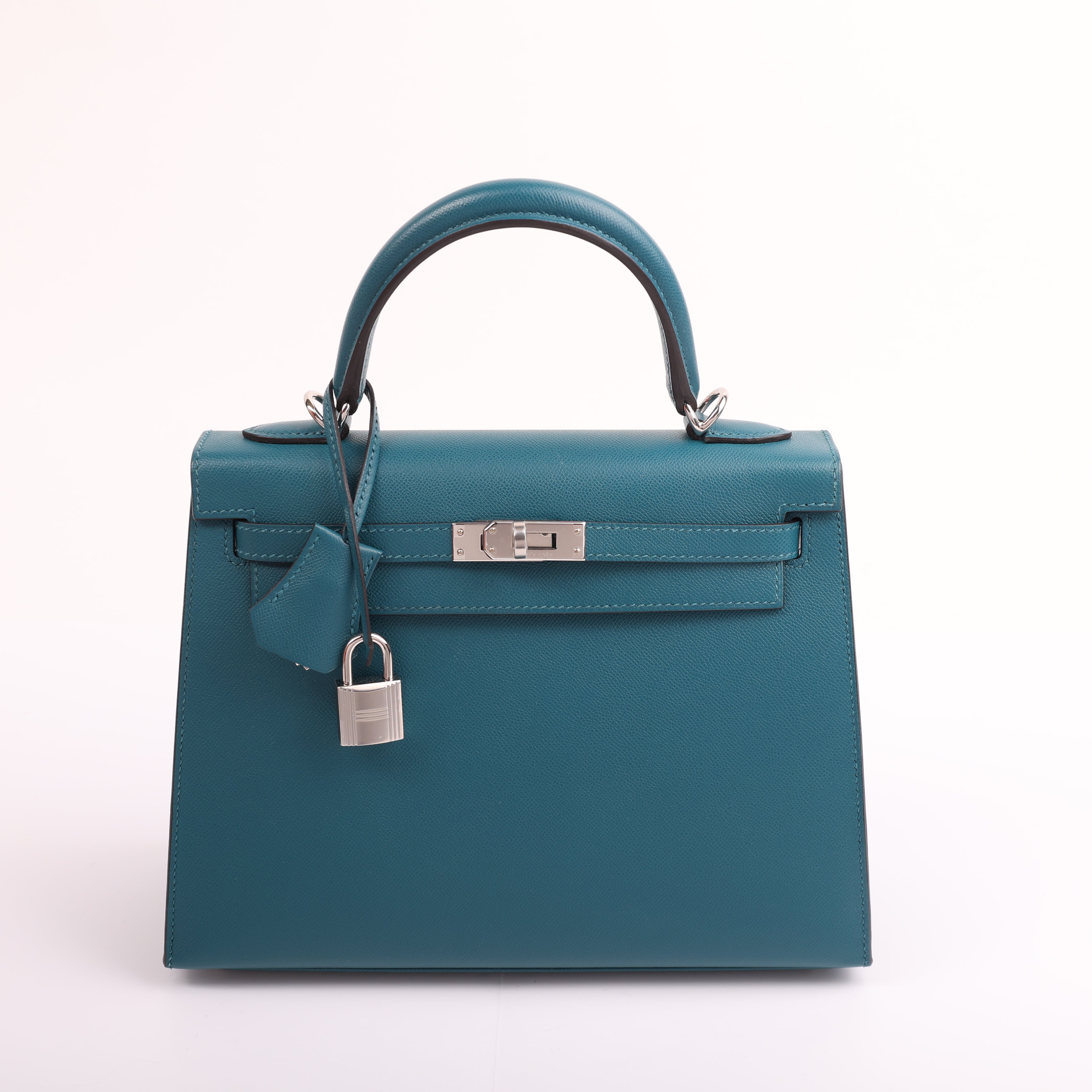 Hermes Vert Bosphore Veau Madame Verso Sellier Kelly 25 (PHW | 2024)