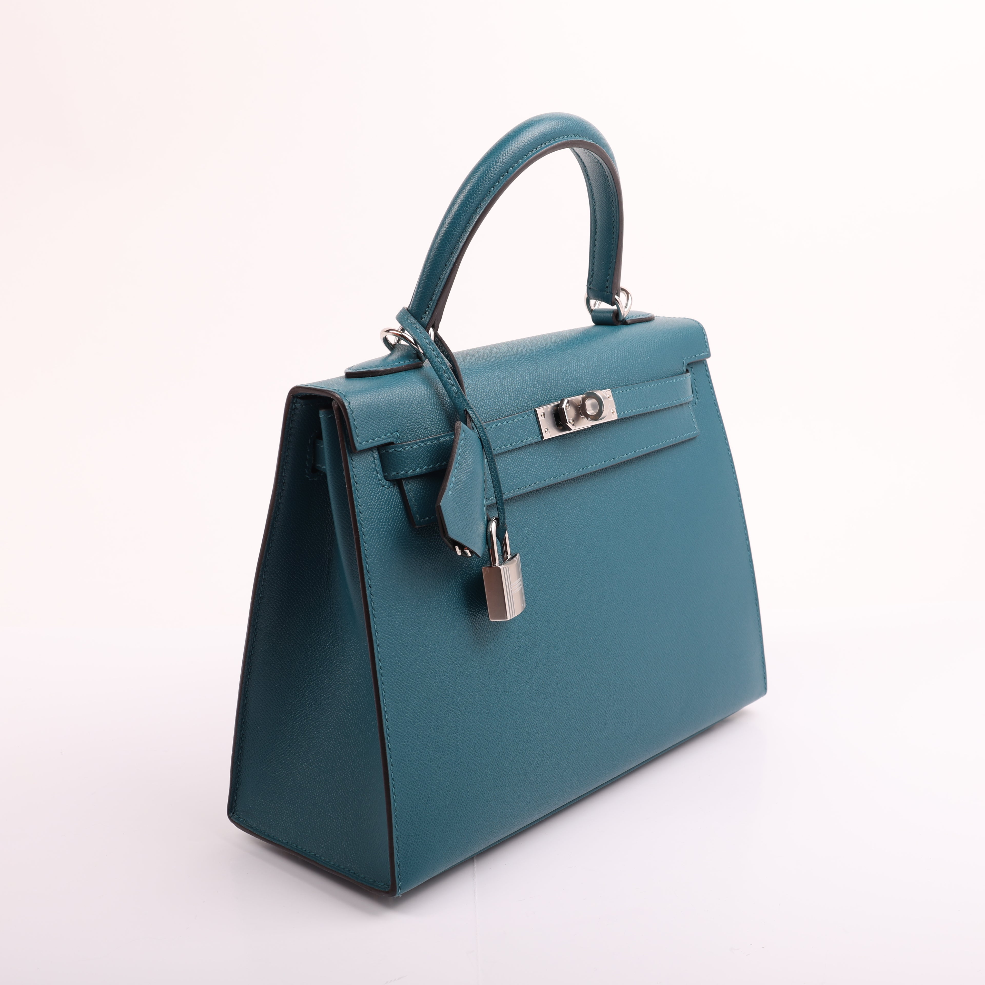 Hermes Vert Bosphore Veau Madame Verso Sellier Kelly 25 (PHW | 2024)