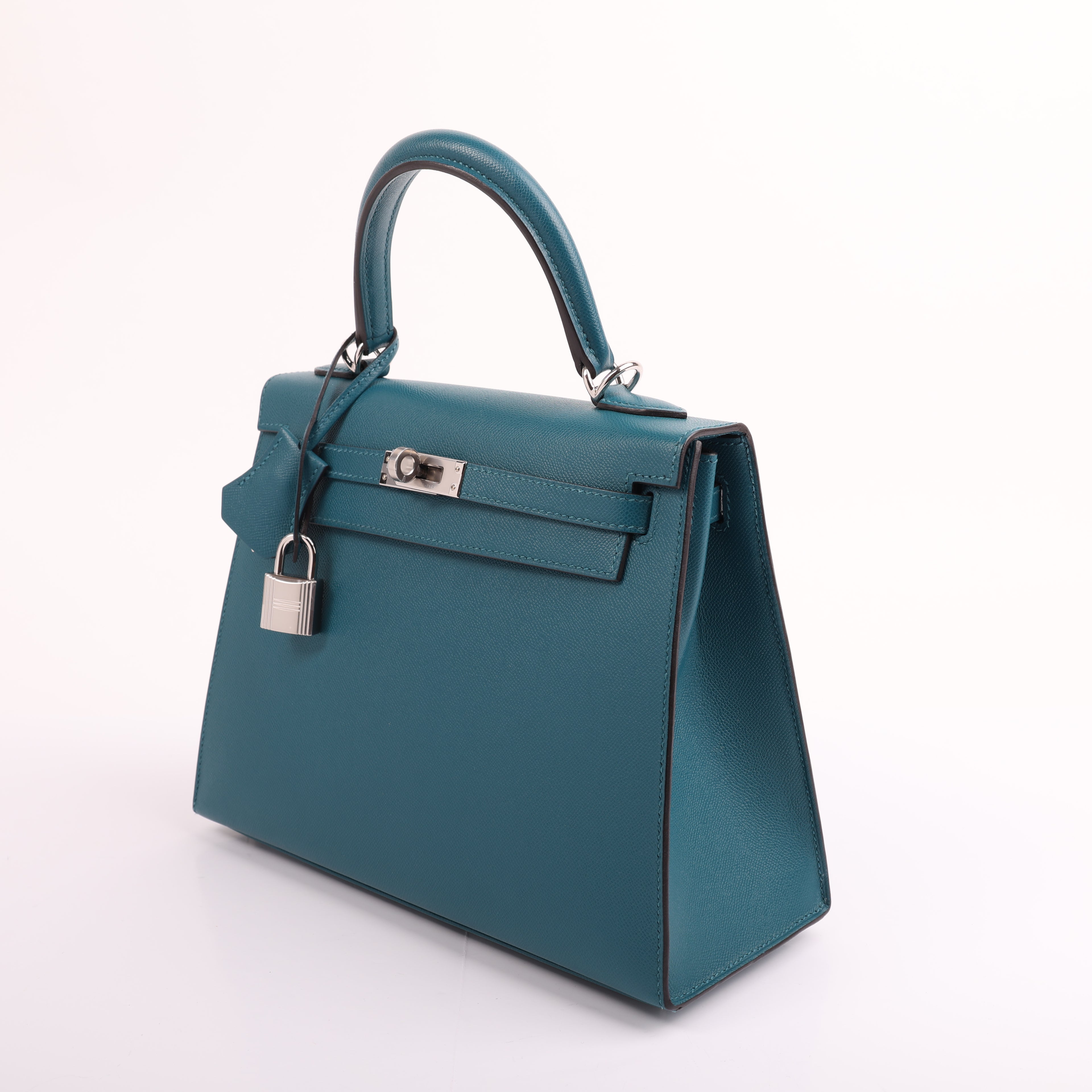 Hermes Vert Bosphore Veau Madame Verso Sellier Kelly 25 (PHW | 2024)