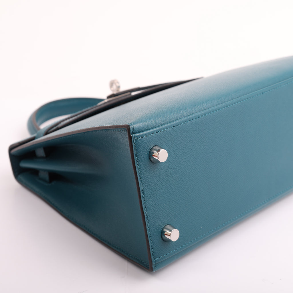 Hermes Vert Bosphore Veau Madame Verso Sellier Kelly 25 (PHW | 2024)
