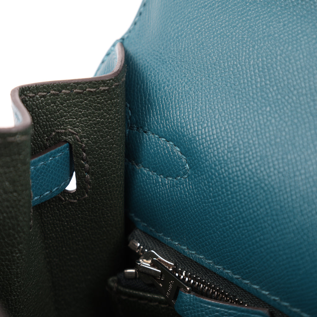 Hermes Vert Bosphore Veau Madame Verso Sellier Kelly 25 (PHW | 2024)