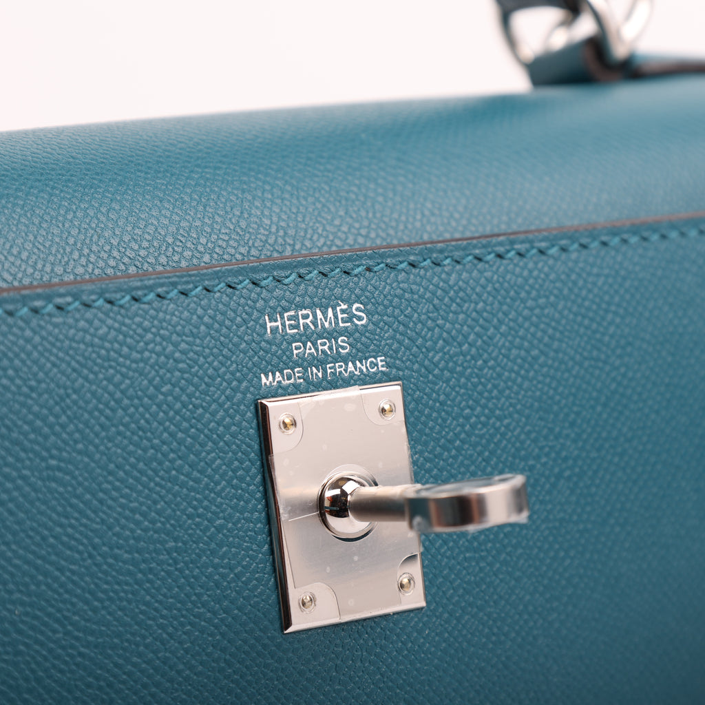 Hermes Vert Bosphore Veau Madame Verso Sellier Kelly 25 (PHW | 2024)