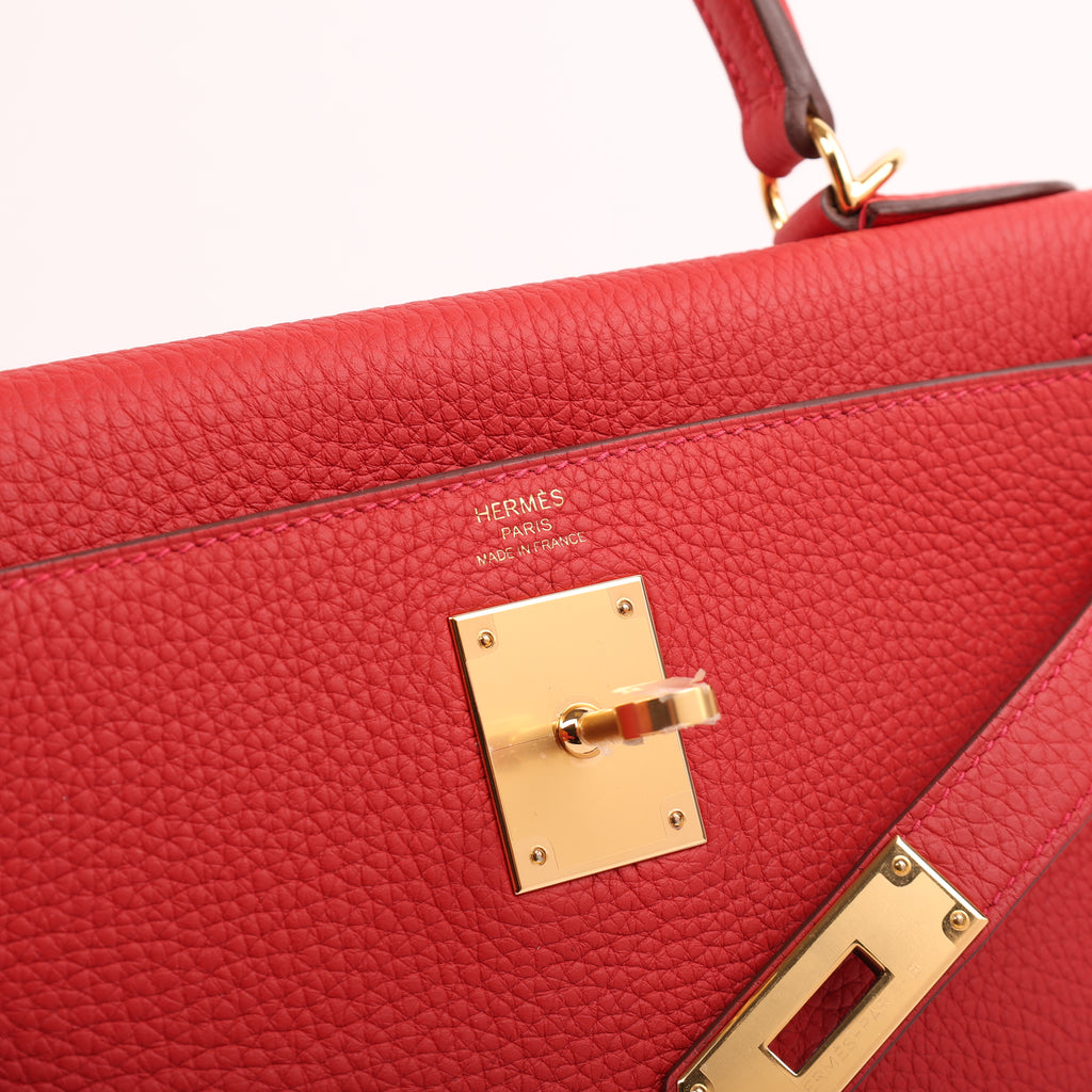 Hermès Vermillion Togo Retourne Kelly 28 (GHW | 2023)