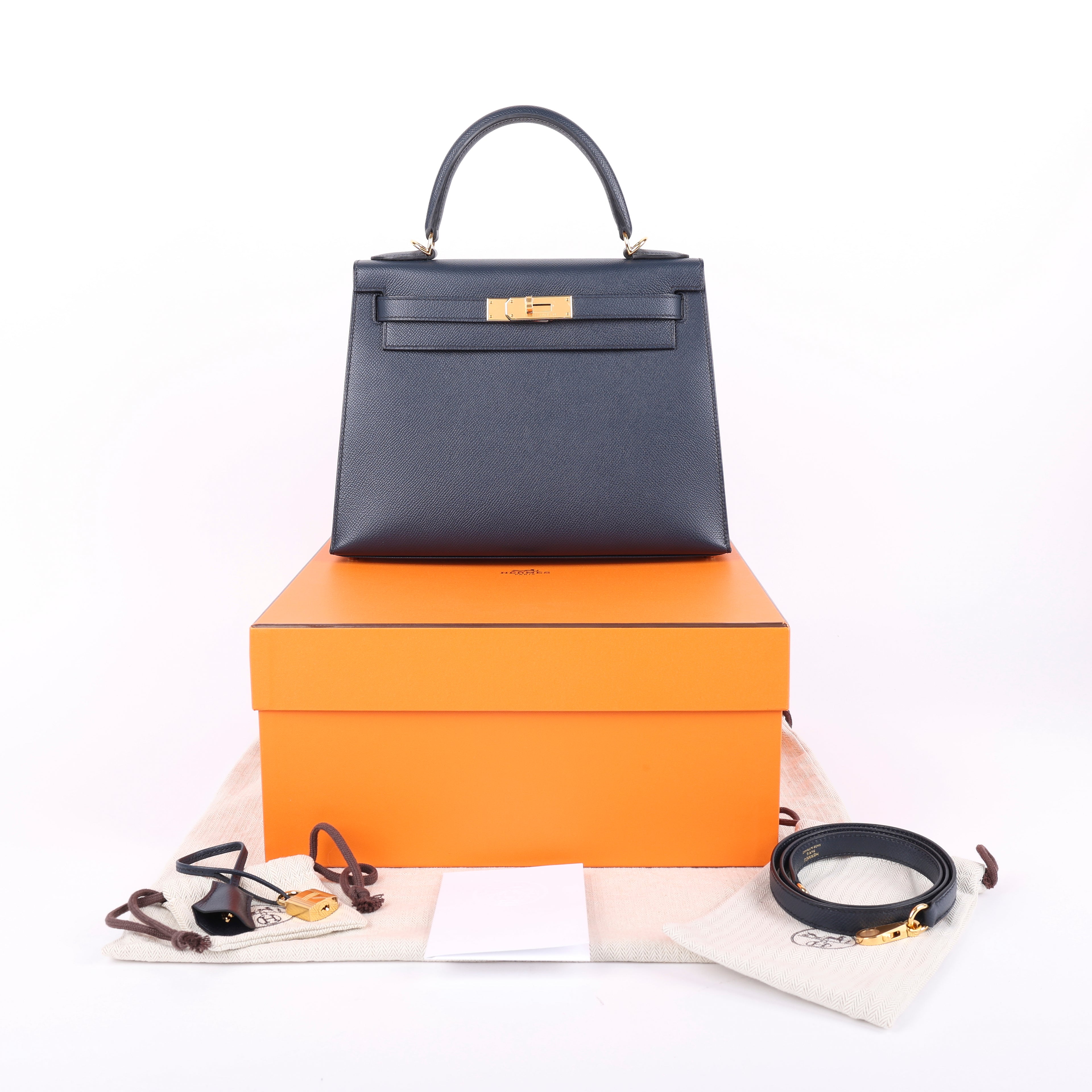 Hermès Bleu Indigo Epsom Sellier Kelly 28 (GHW | 2022)