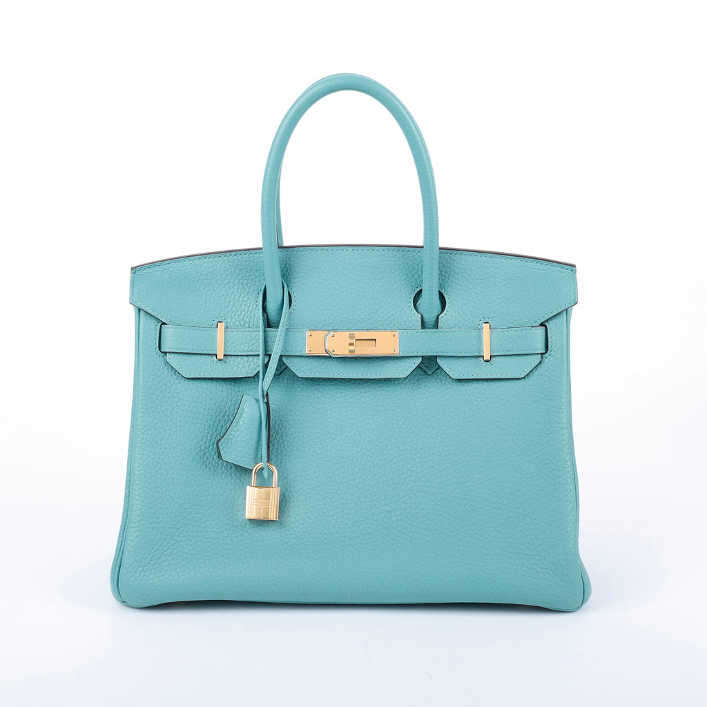 Hermès Bleu Saint Cyr Clemence Retourne Birkin 30 (GHW | 2015)