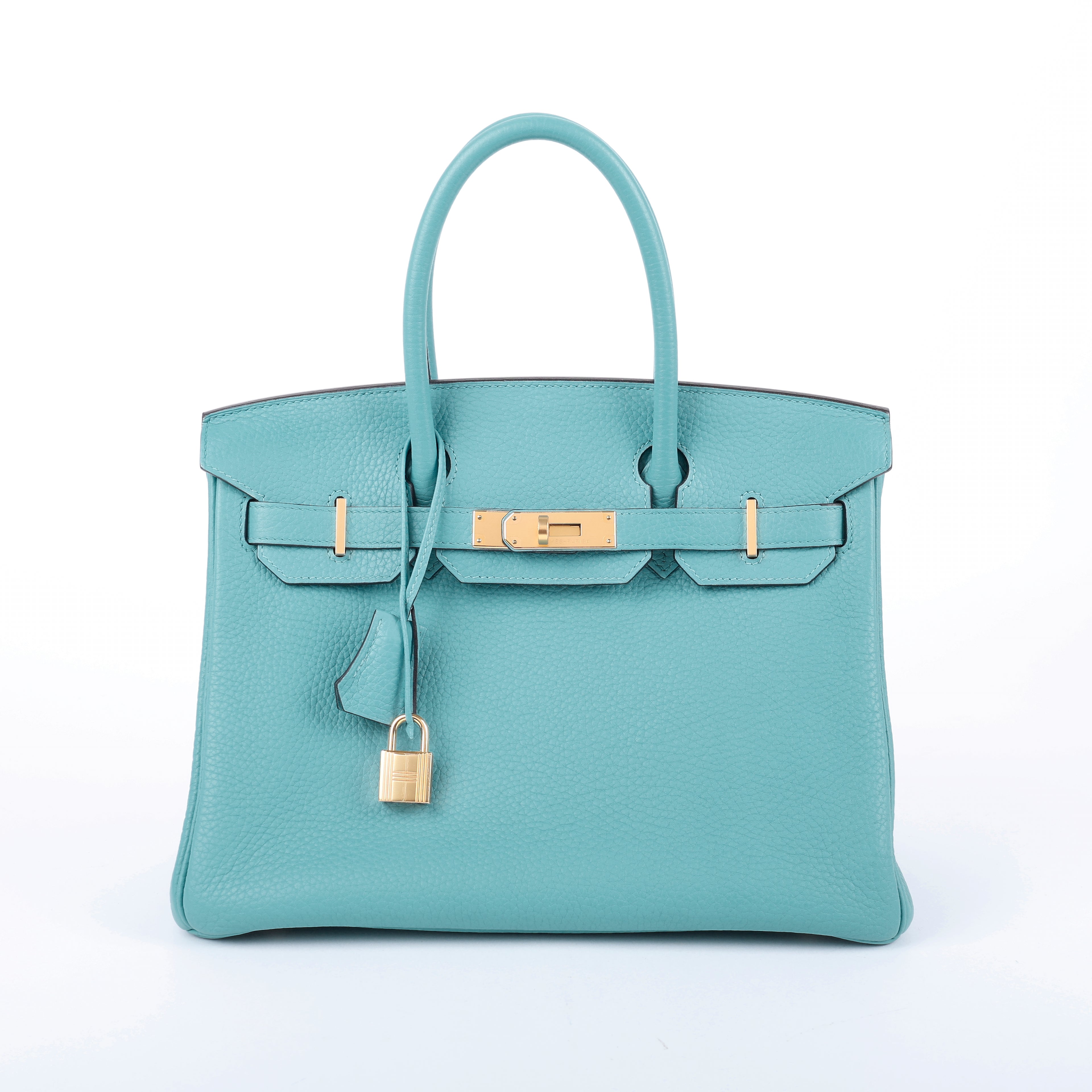 Hermès Bleu Saint Cyr Clemence Retourne Birkin 30 (GHW | 2015)