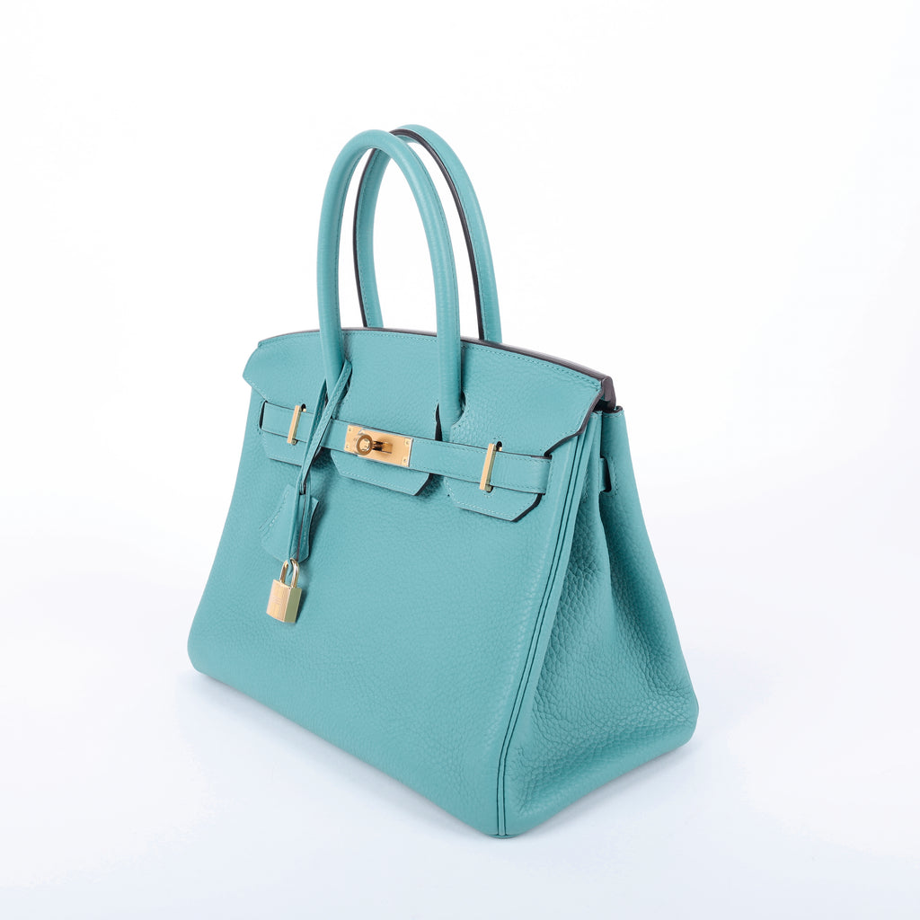 Hermès Bleu Saint Cyr Clemence Retourne Birkin 30 (GHW | 2015)