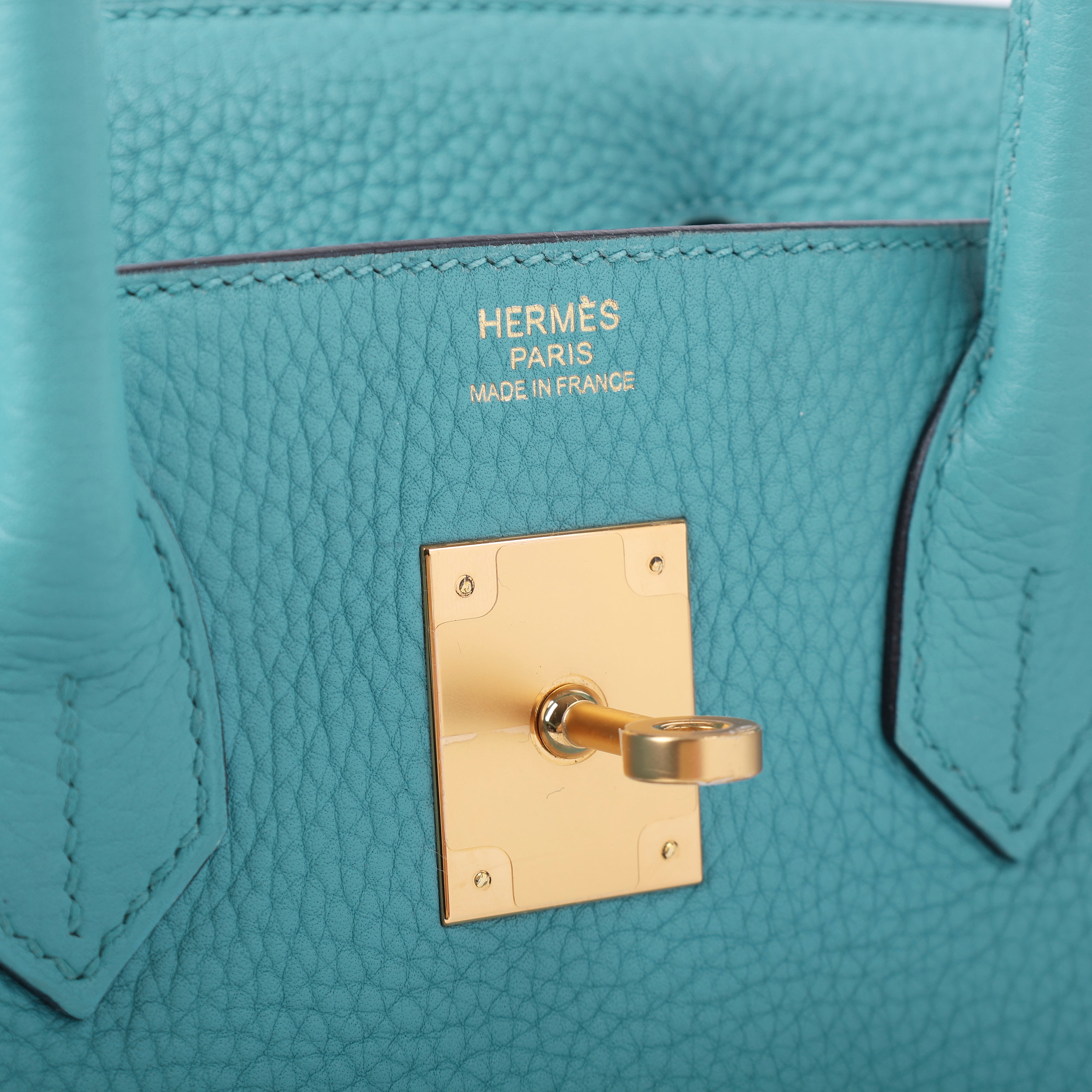Hermès Bleu Saint Cyr Clemence Retourne Birkin 30 (GHW | 2015)