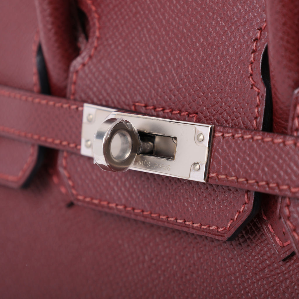 Hermès Rouge H Epsom Retourne Birkin 25 (PHW | 2013)