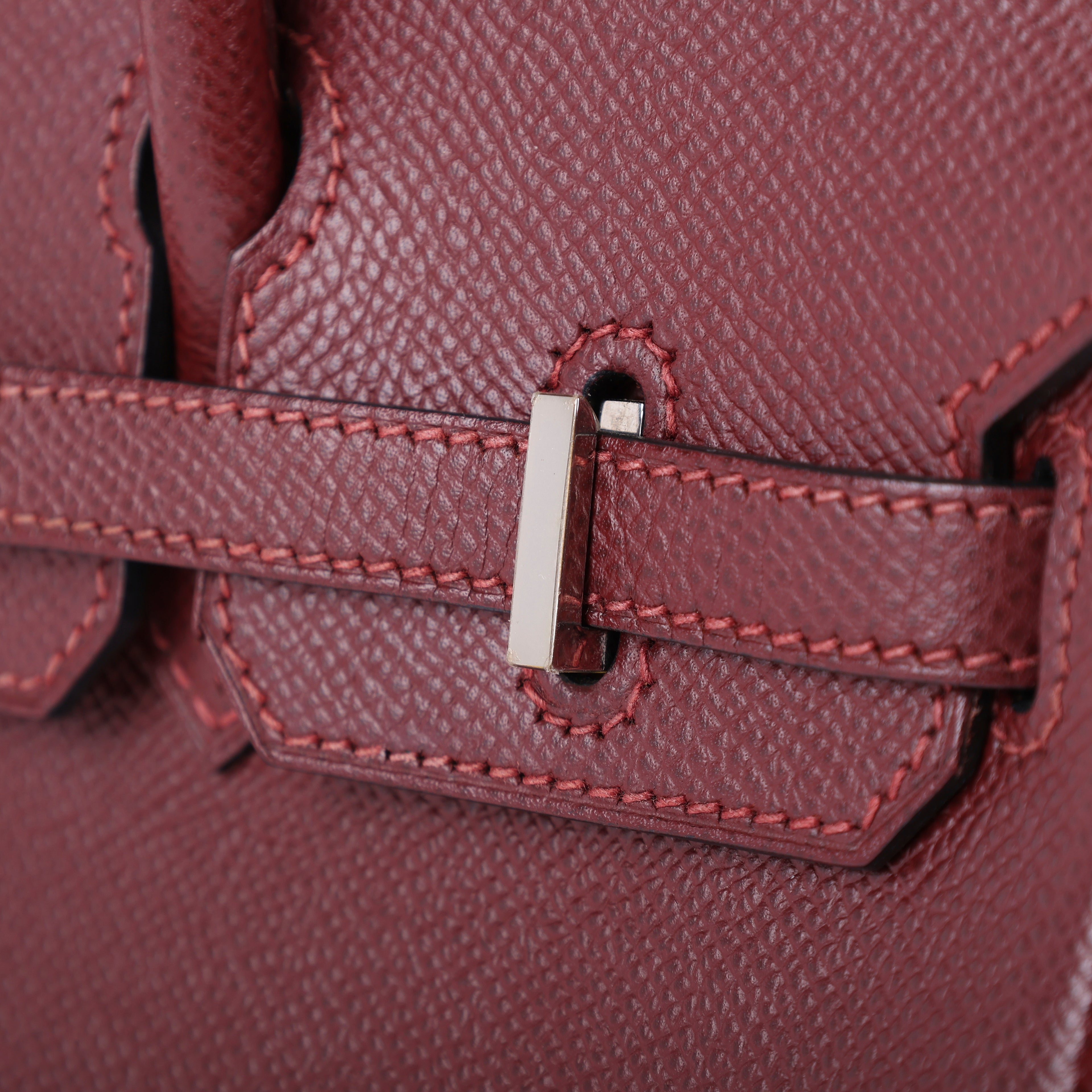 Hermès Rouge H Epsom Retourne Birkin 25 (PHW | 2013)