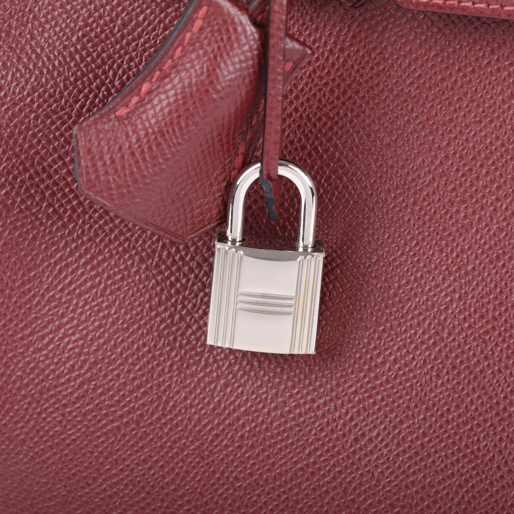 Hermès Rouge H Epsom Retourne Birkin 25 (PHW | 2013)