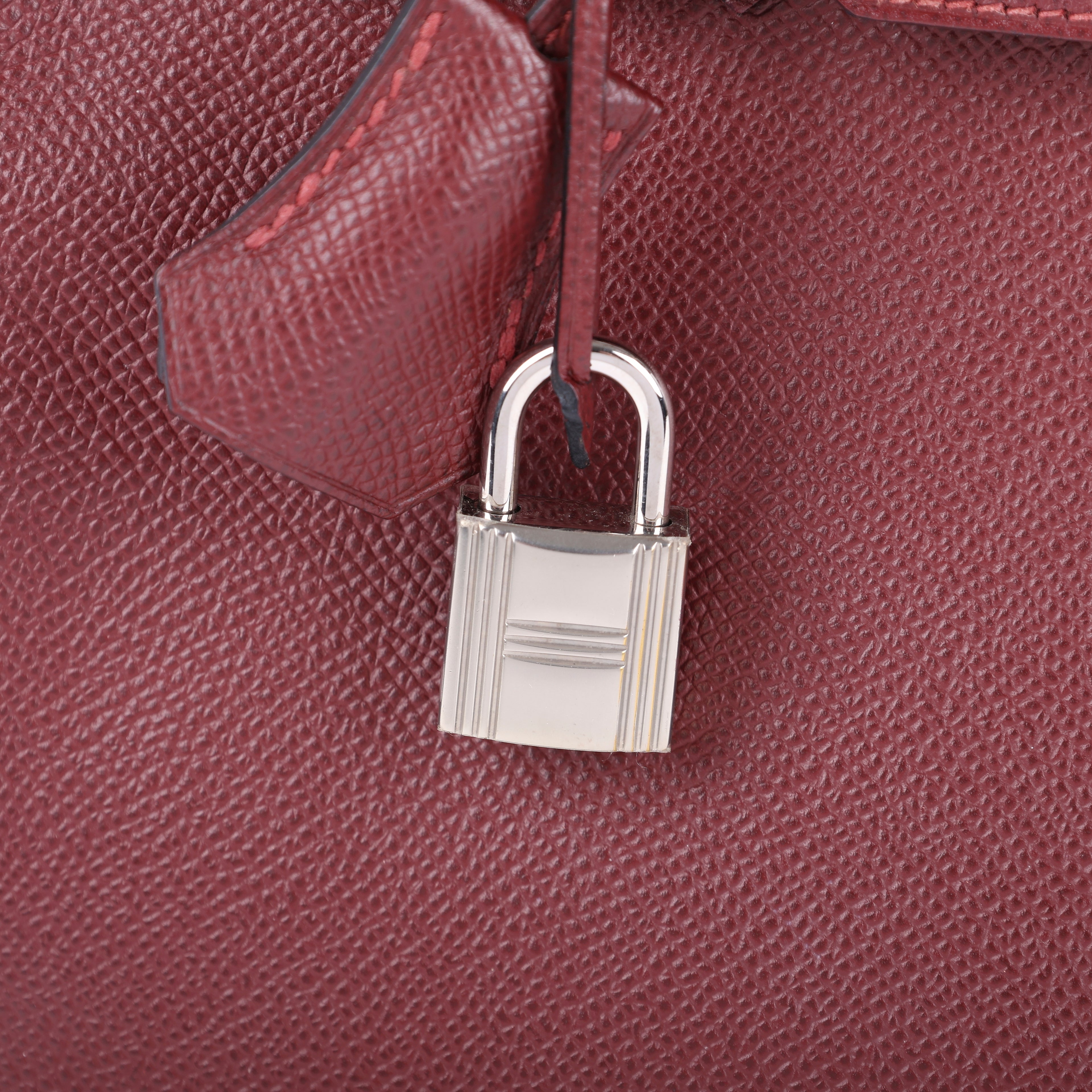 Hermès Rouge H Epsom Retourne Birkin 25 (PHW | 2013)