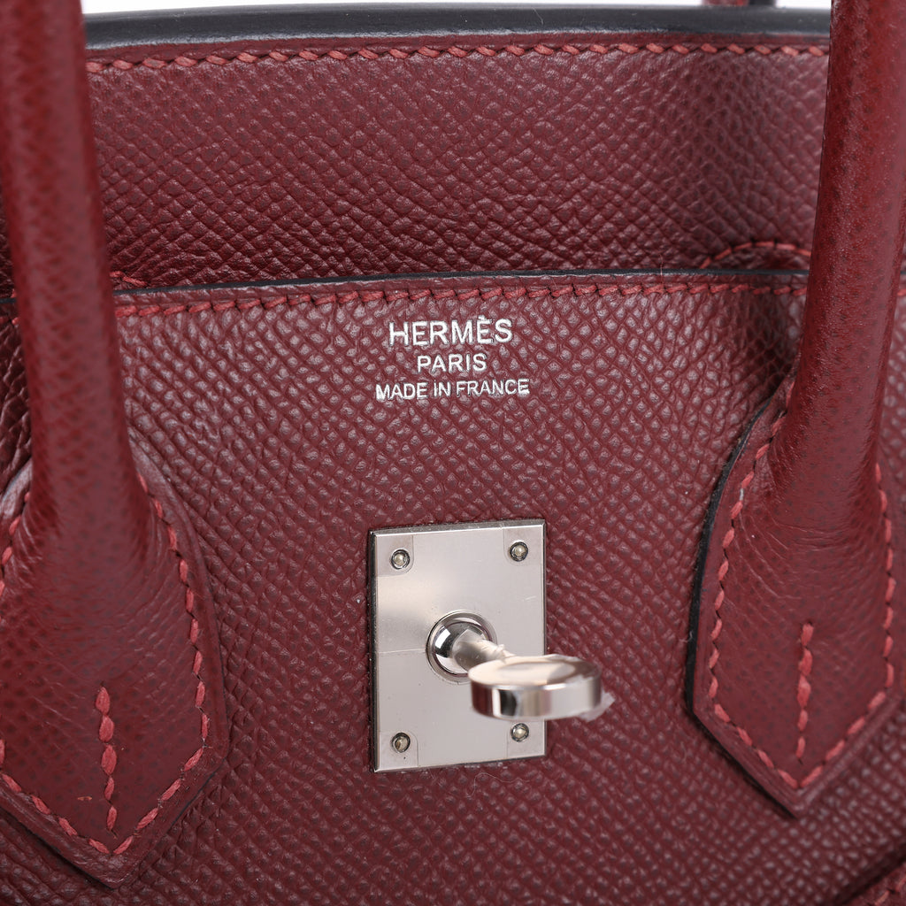 Hermès Rouge H Epsom Retourne Birkin 25 (PHW | 2013)